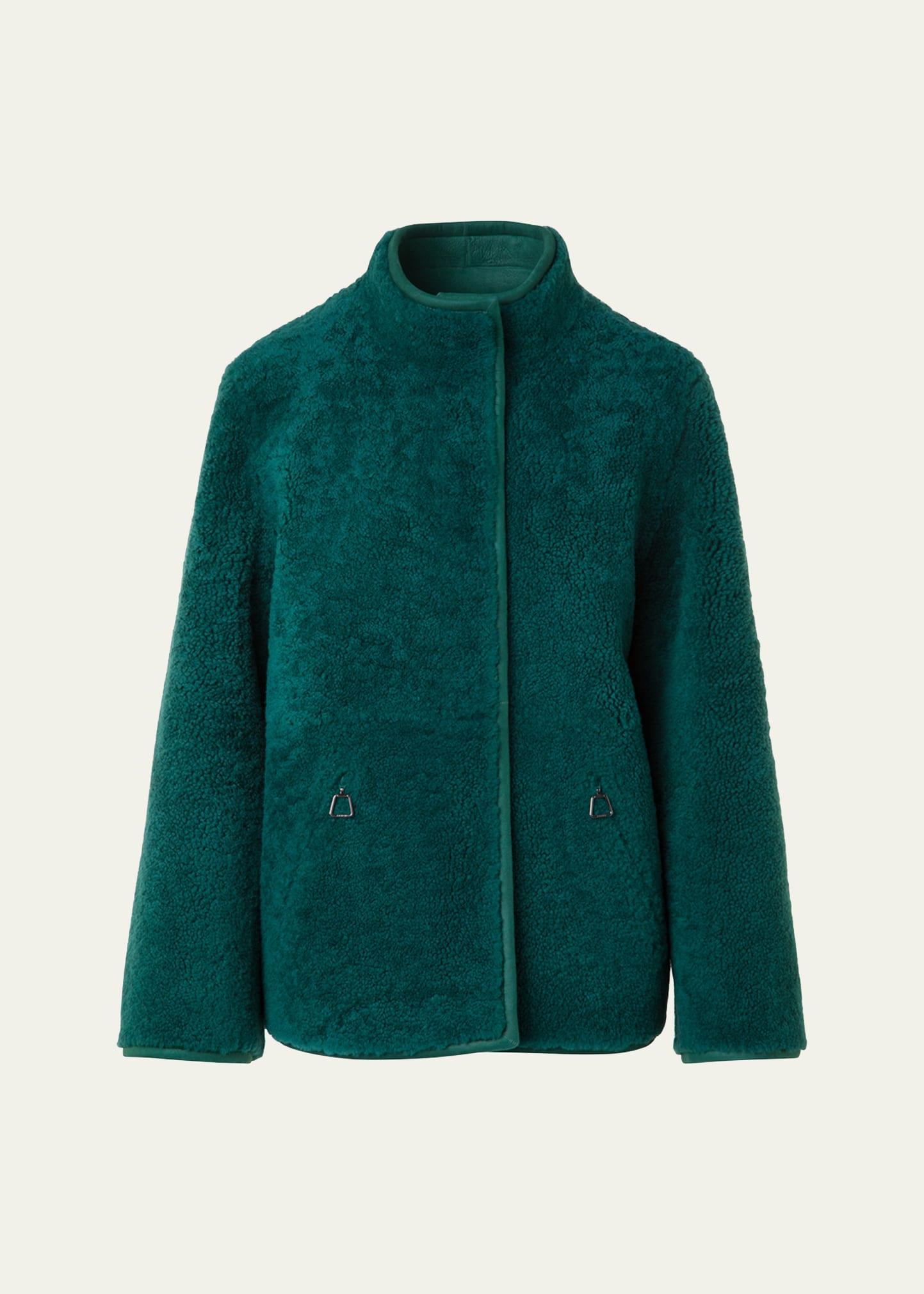 dru reversible shearling and leather jacket