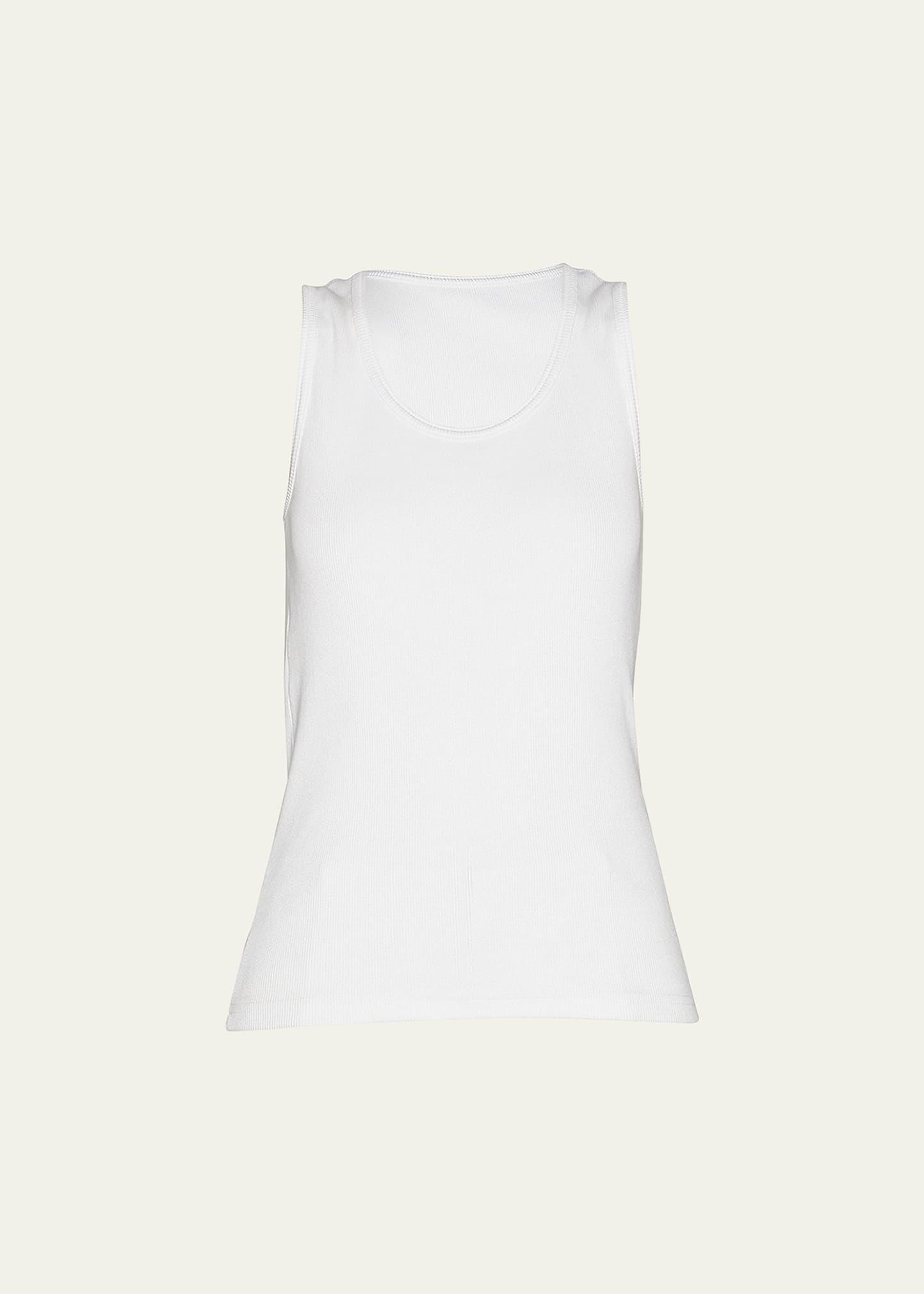dry stretch cotton ribbed tank top