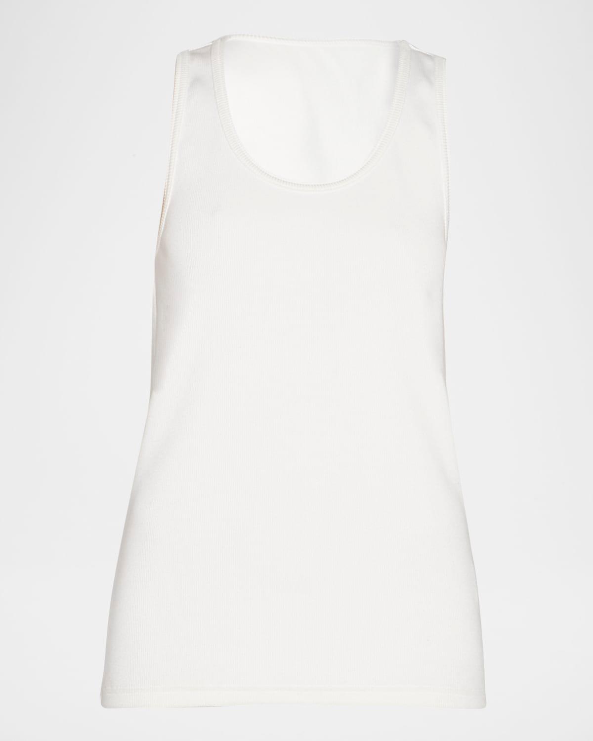 dry stretch cotton ribbed tank top