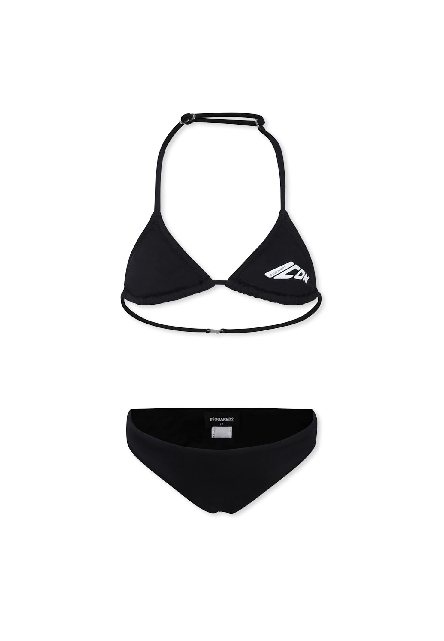 dsquared2 black bikini for girl with logo