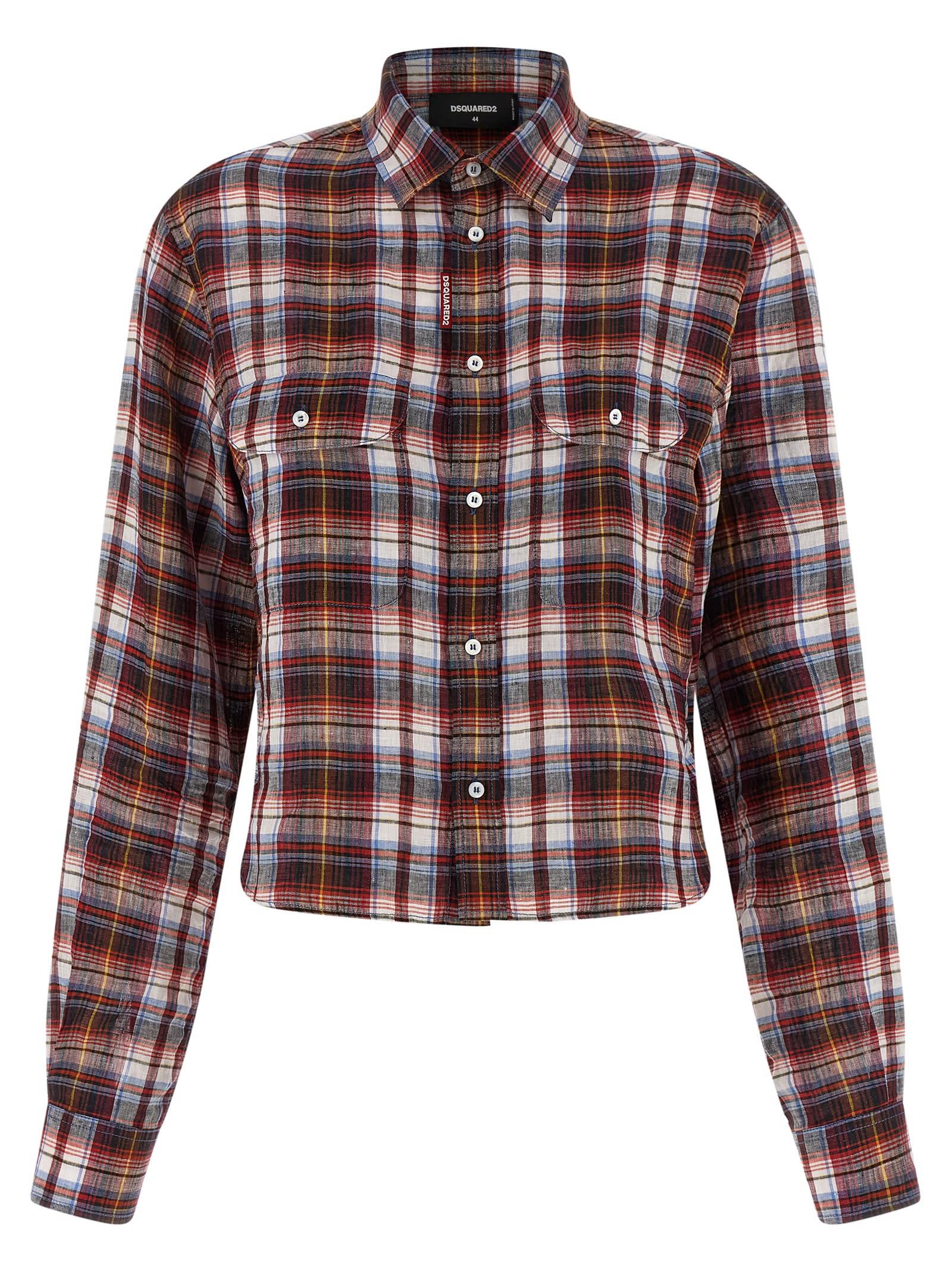 dsquared2 check baby shirt