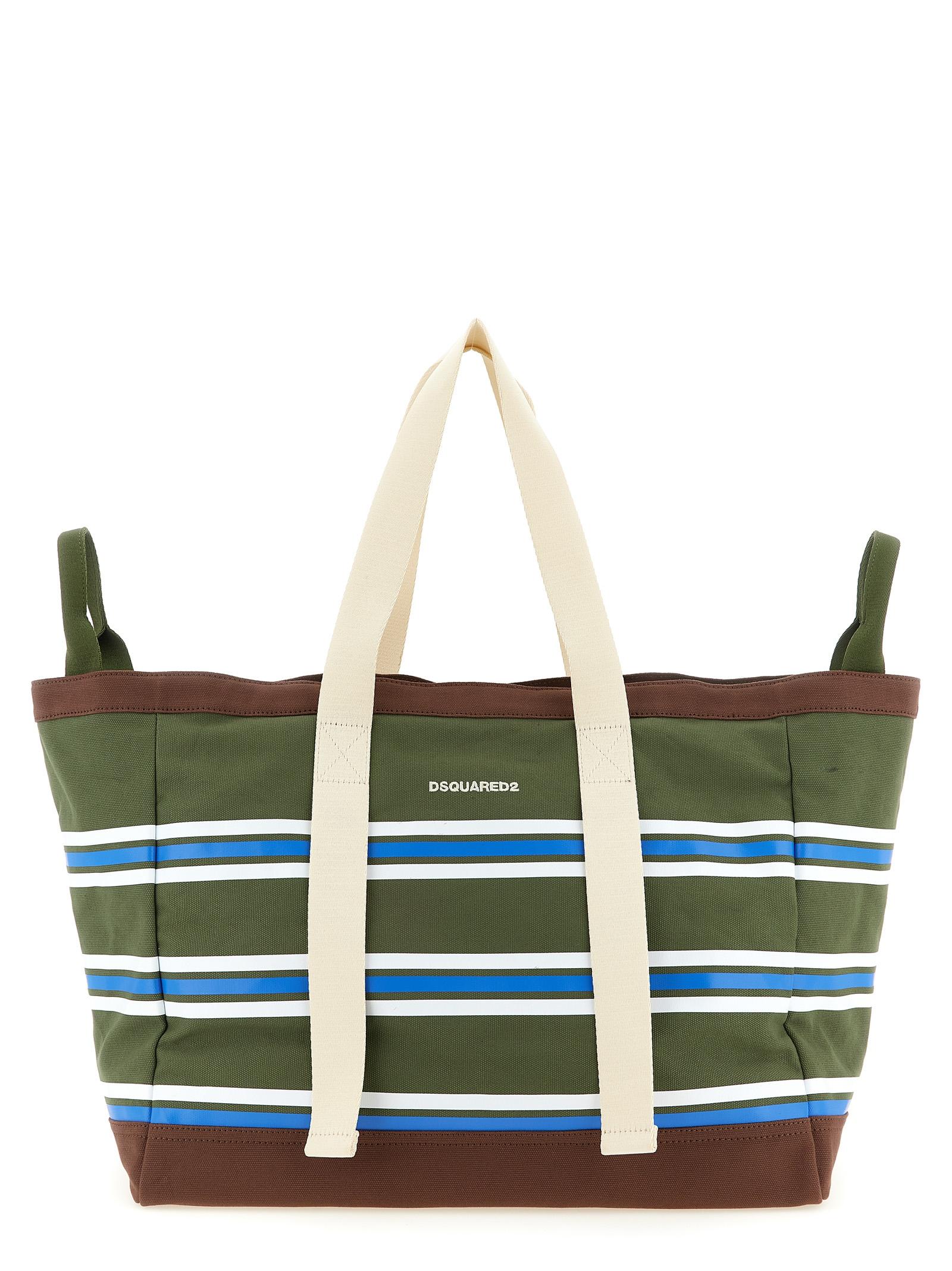dsquared2 d2 college shopping bag multicolor cotton tote - women