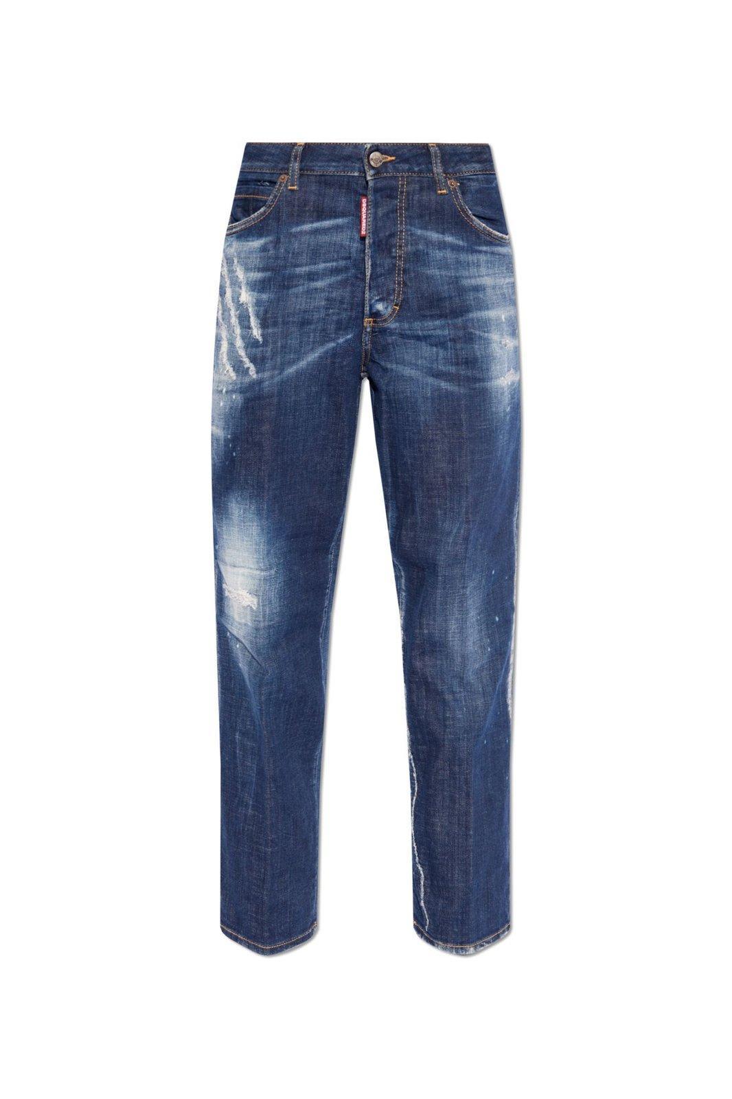 dsquared2 distressed straight-leg jeans