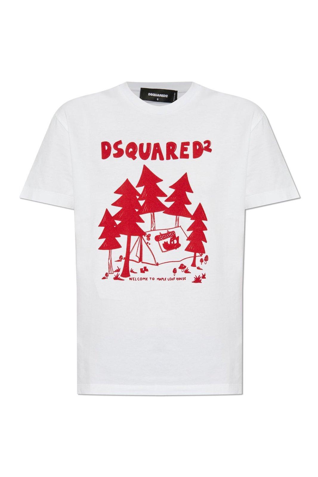 dsquared2 graphic printed crewneck t-shirt