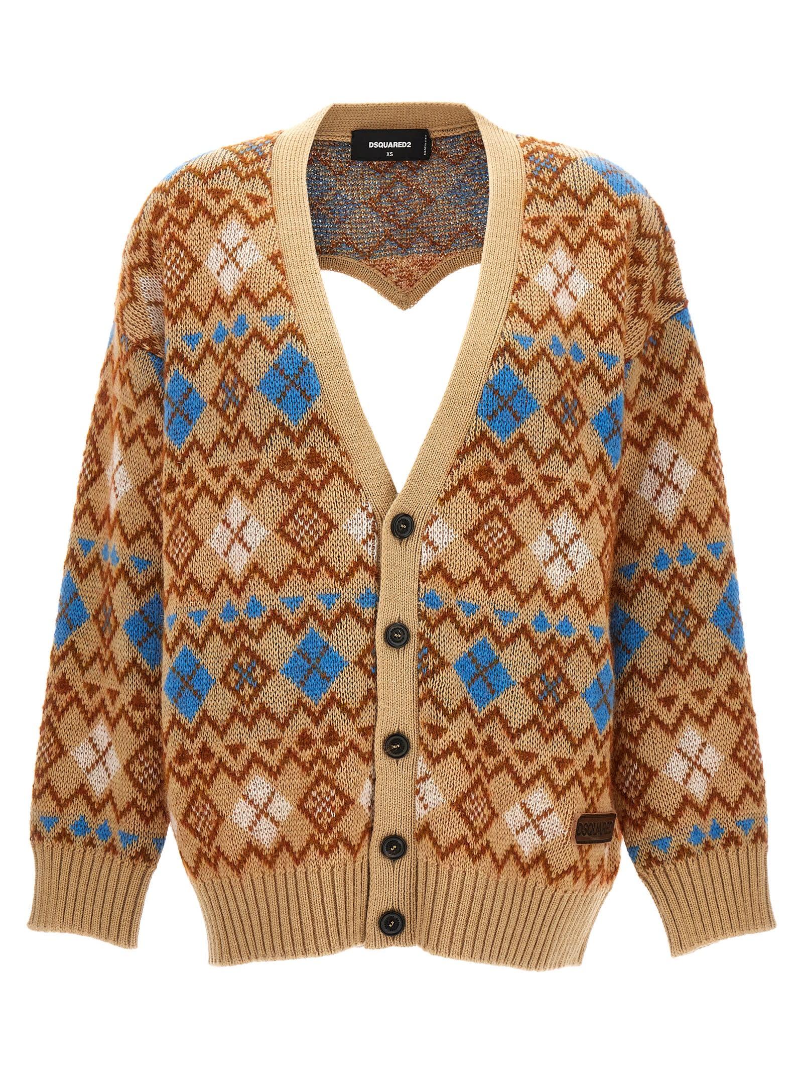 dsquared2 heart vintage shetland cardigan