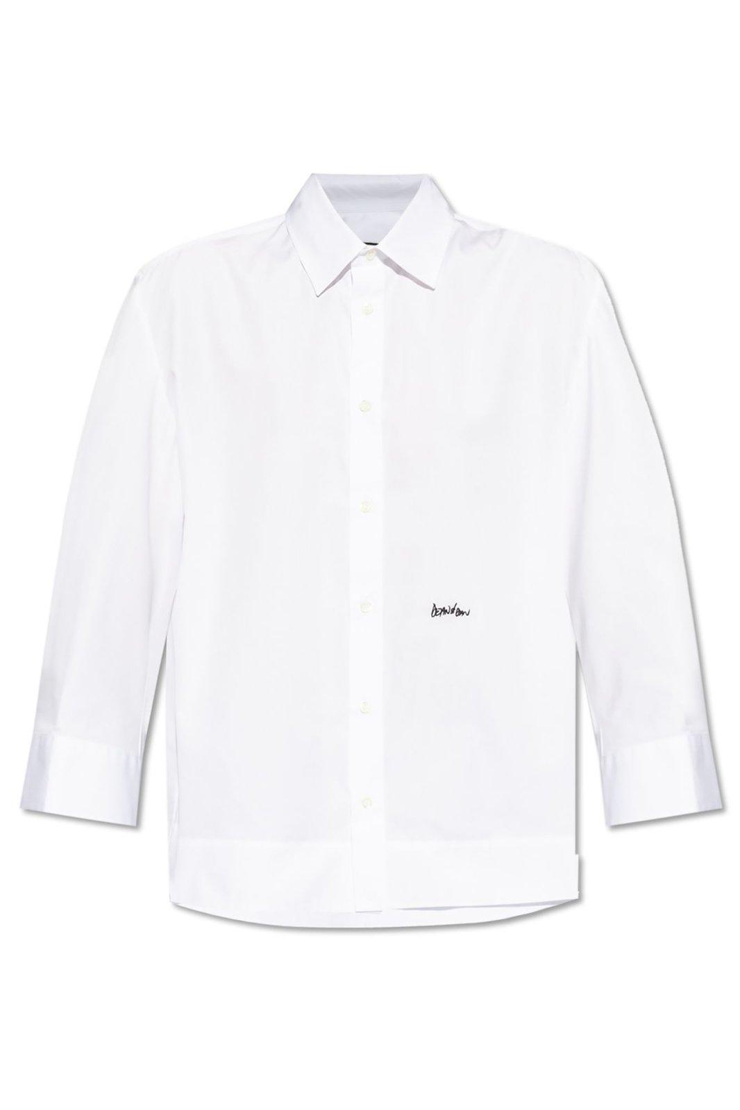 dsquared2 logo embroidered long sleeved shirt