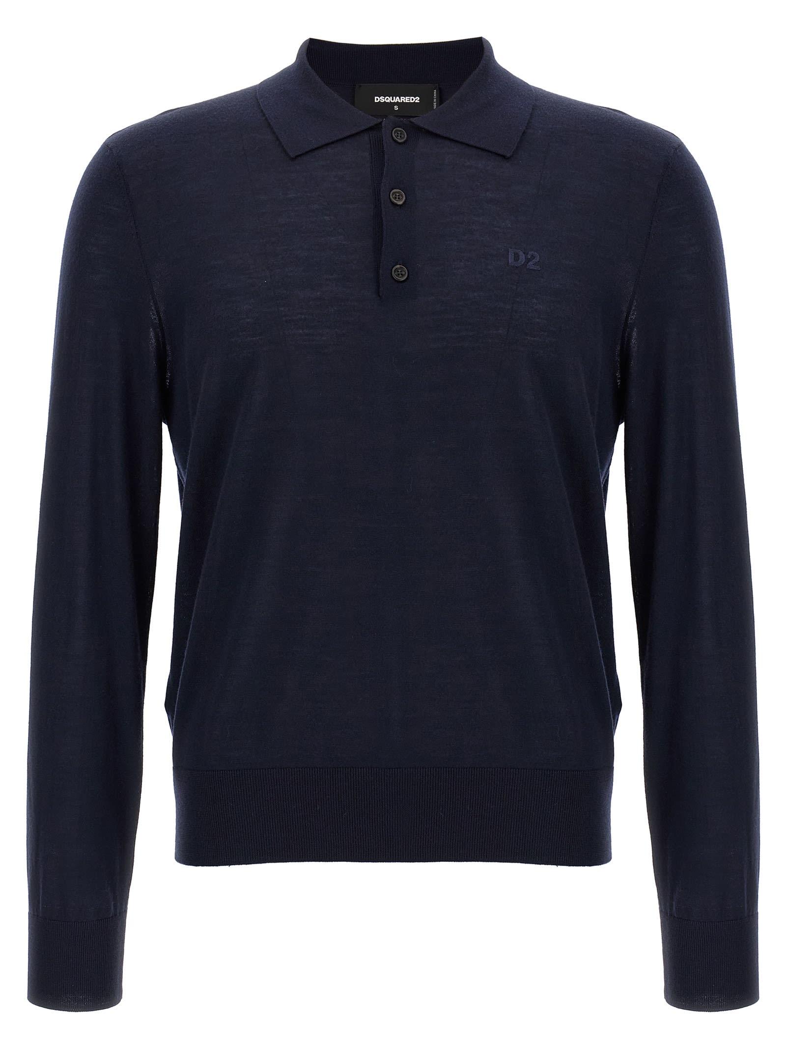 dsquared2 logo embroidery polo shirt