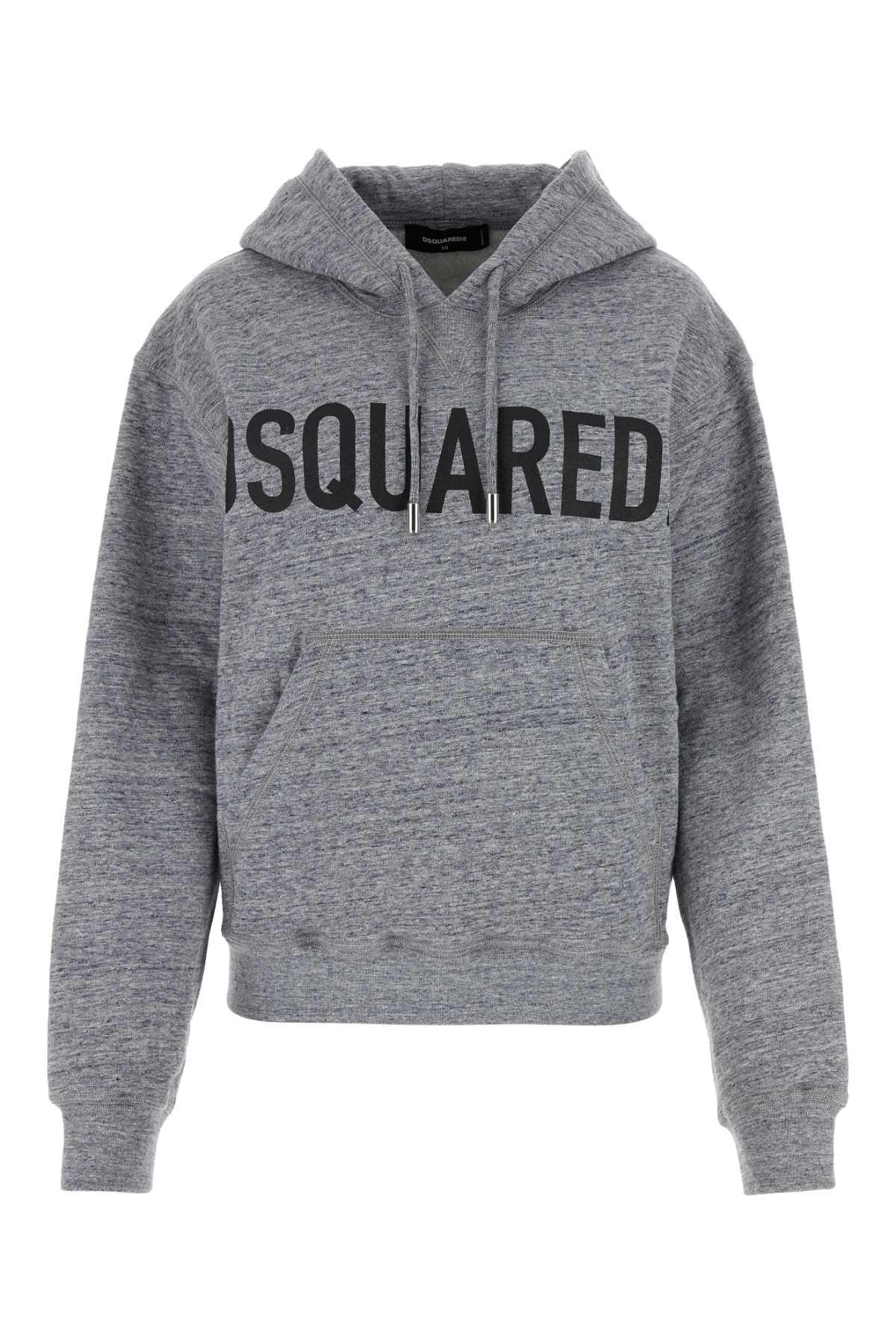 dsquared2 melange grey cotton sweatshirt