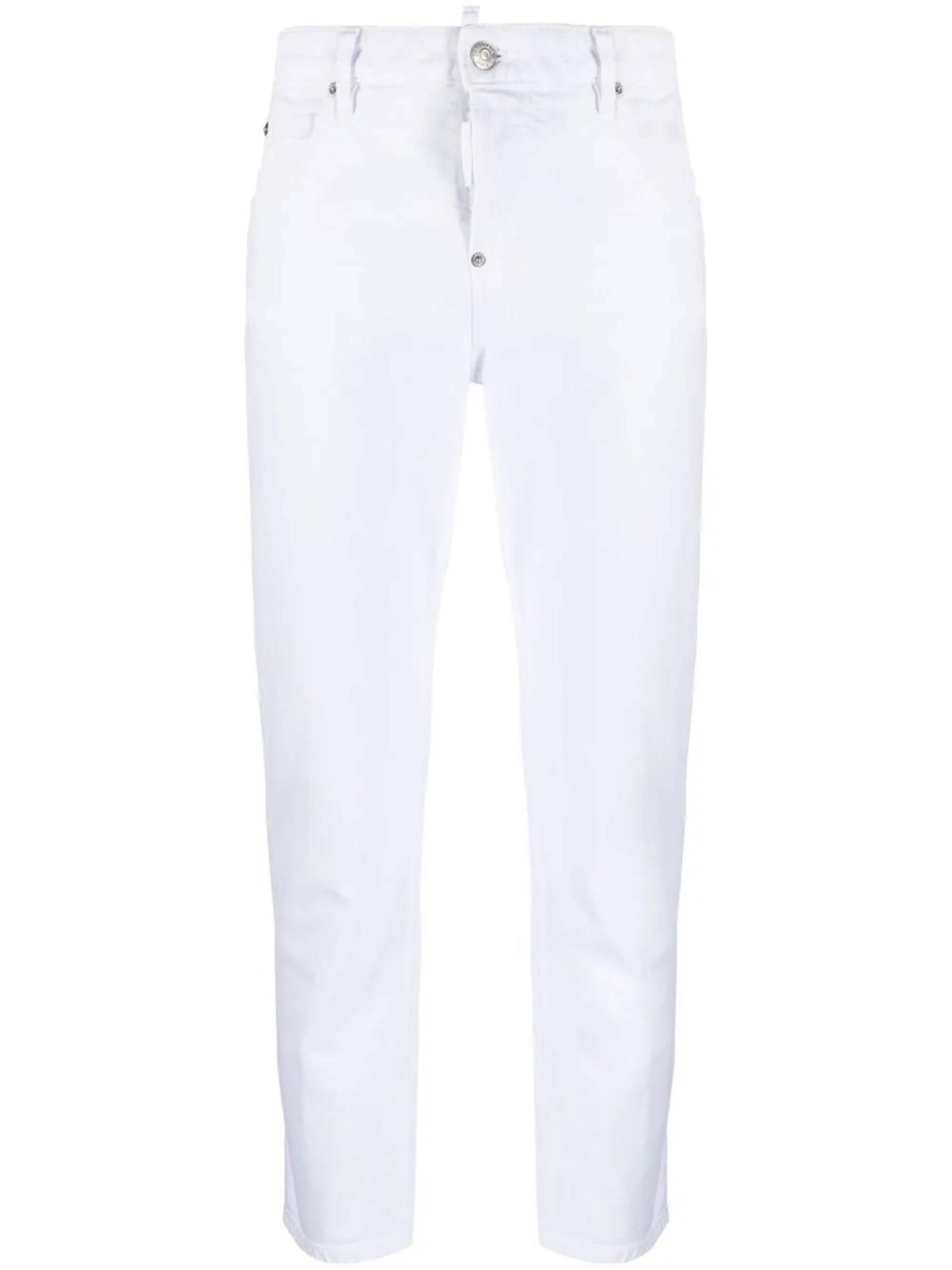 dsquared2 pantaloni white cotton jean - women