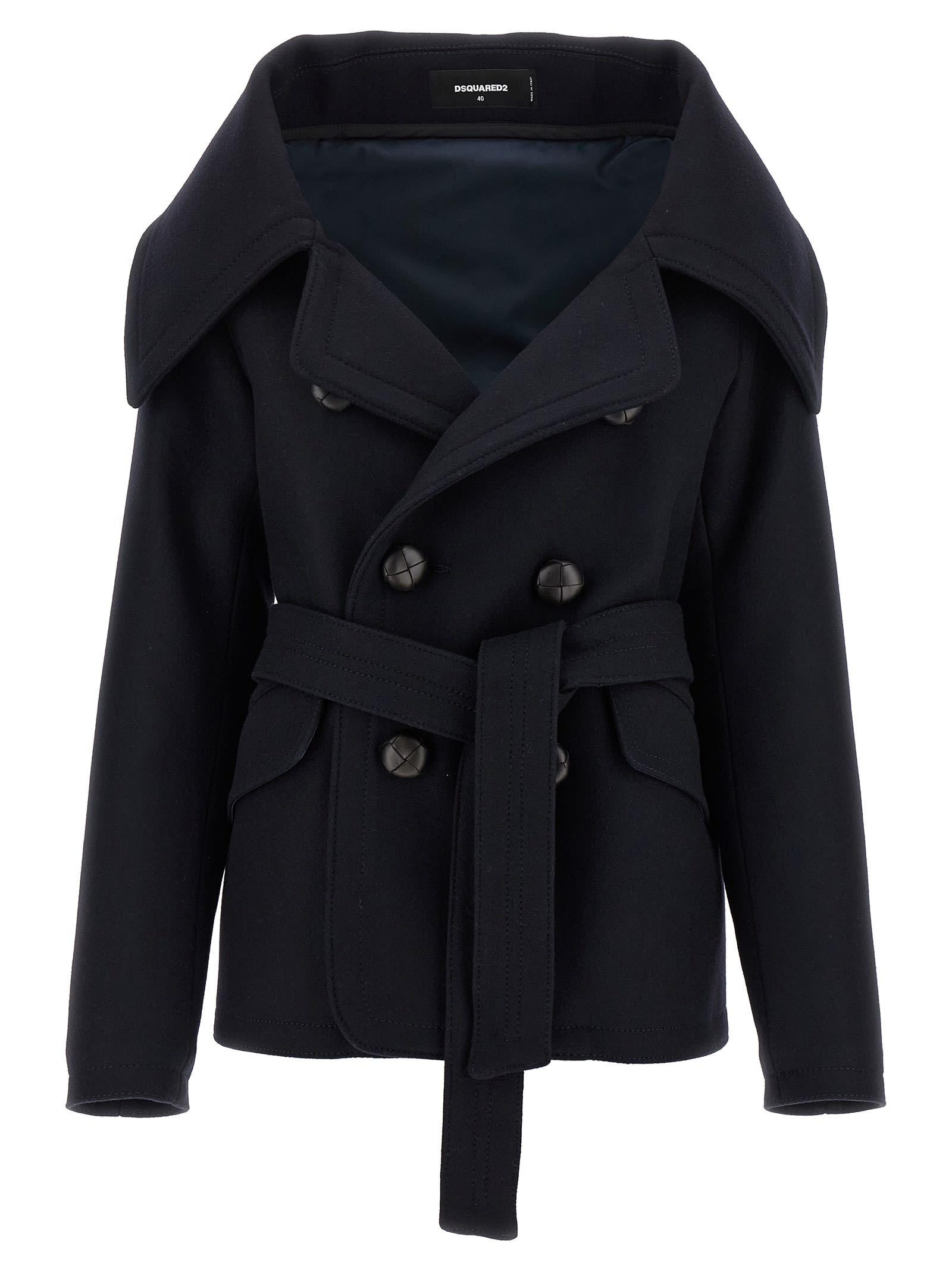 dsquared2 peacoat robe coat