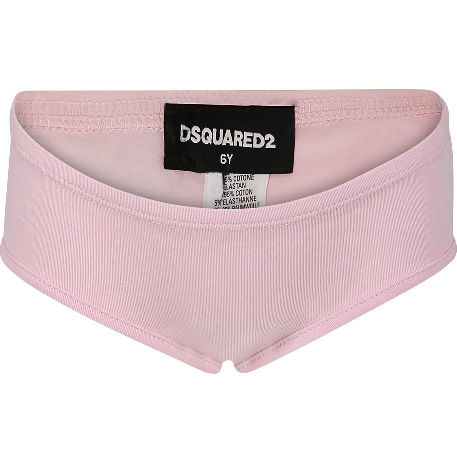 dsquared2 pink briefs for girl with logo