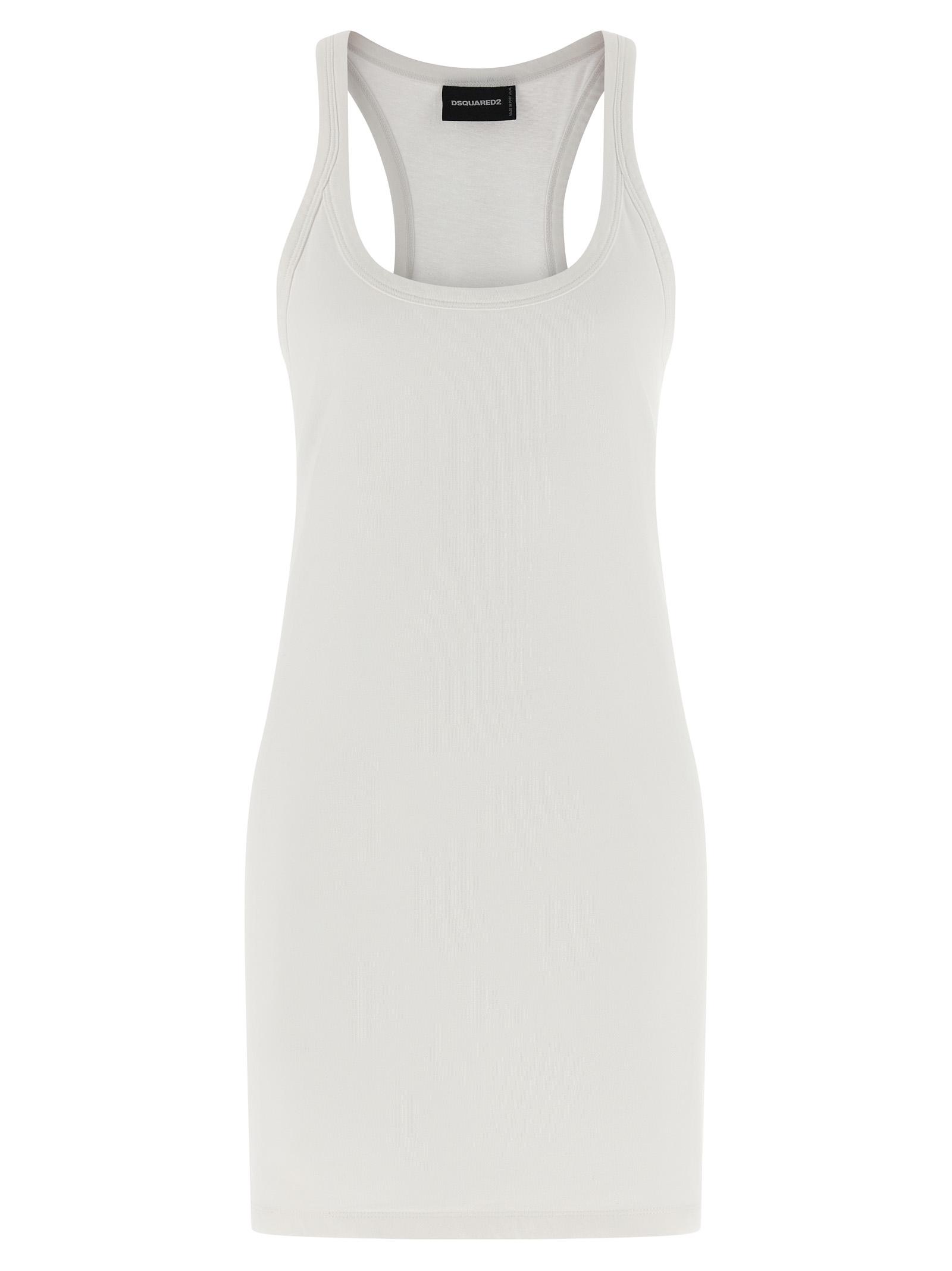dsquared2 sexy dress white cotton - women