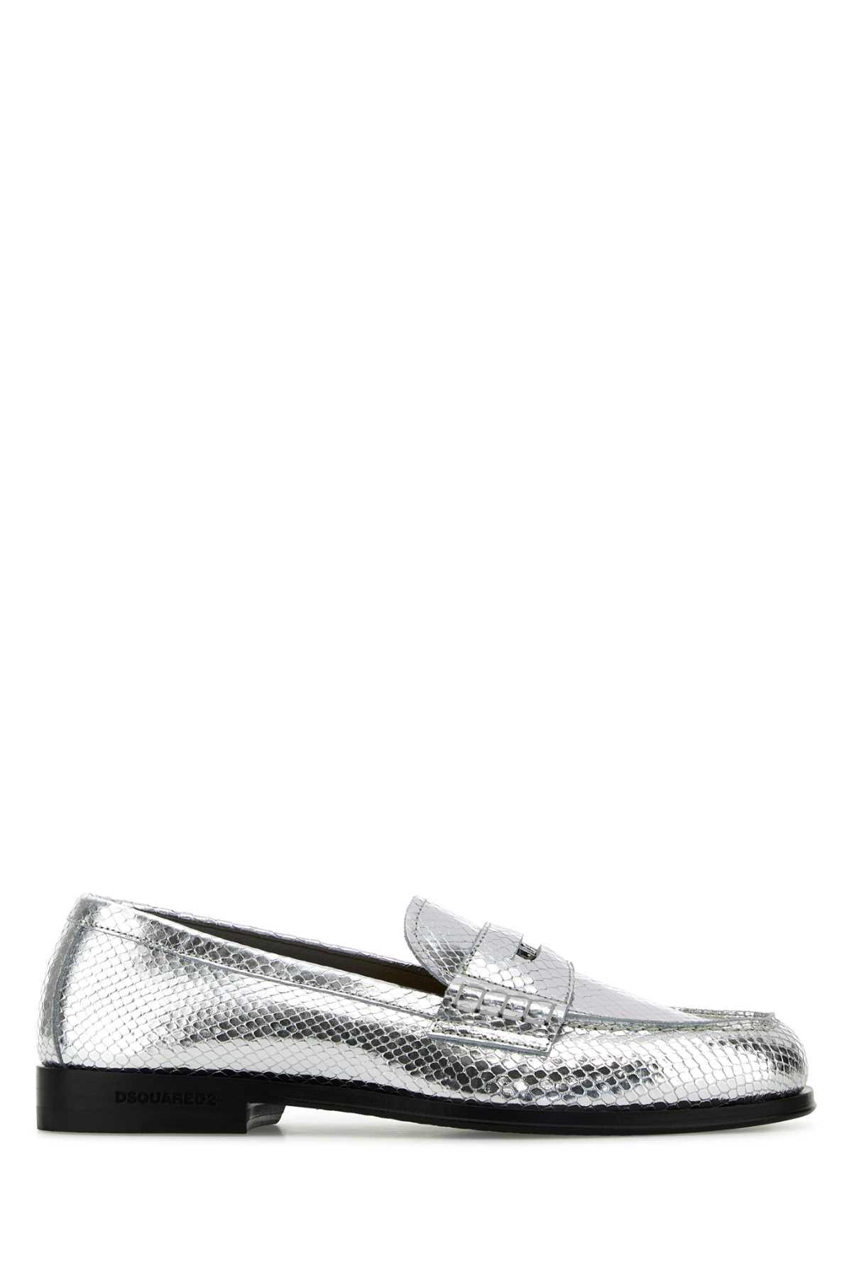 dsquared2 silver leather neoclassic loafers