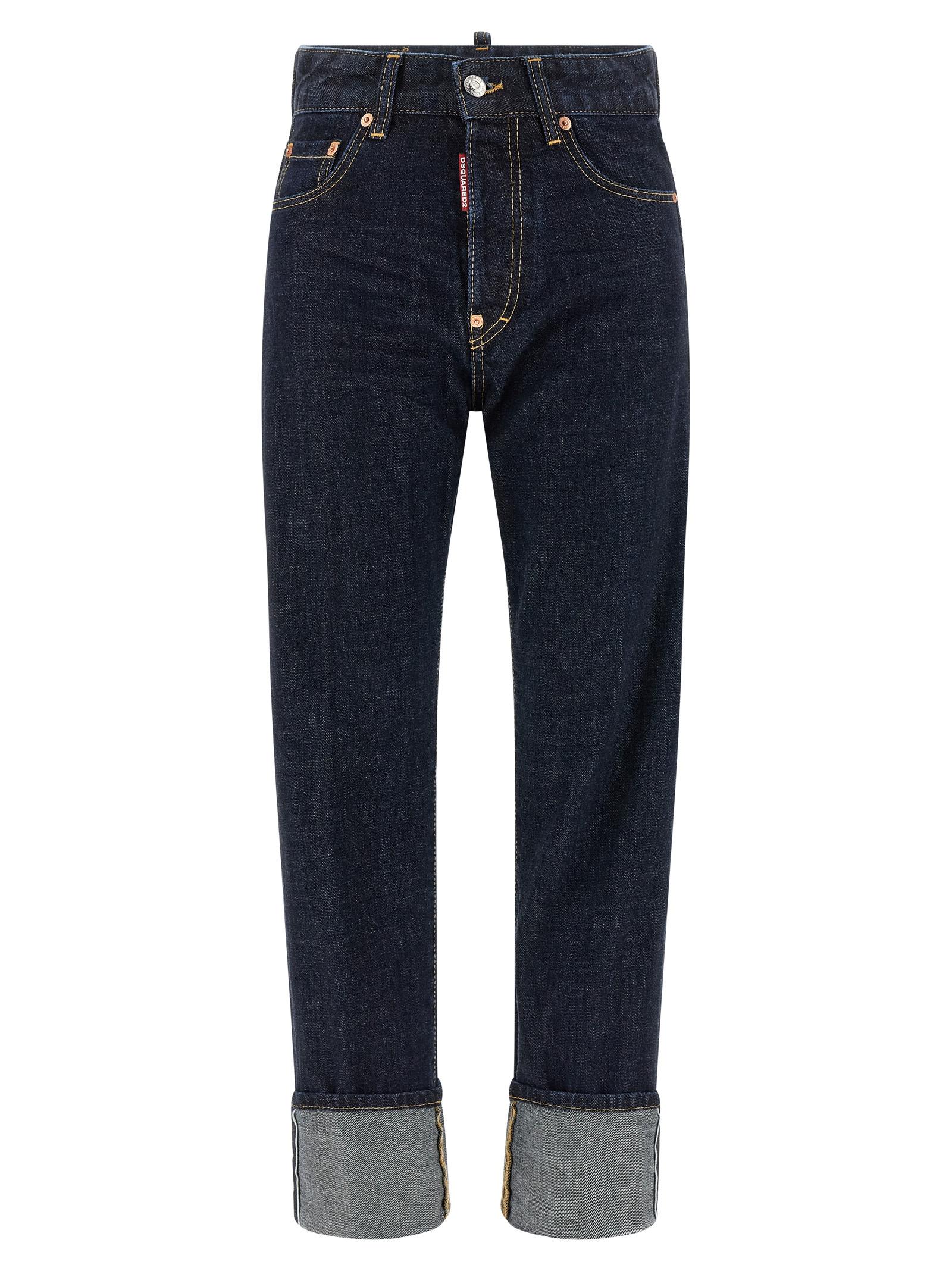 dsquared2 tomboy jeans blue cotton - women