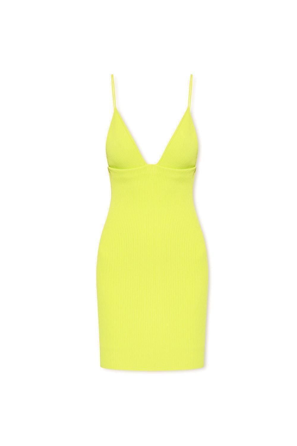dsquared2 v-neck ribbed slip dress