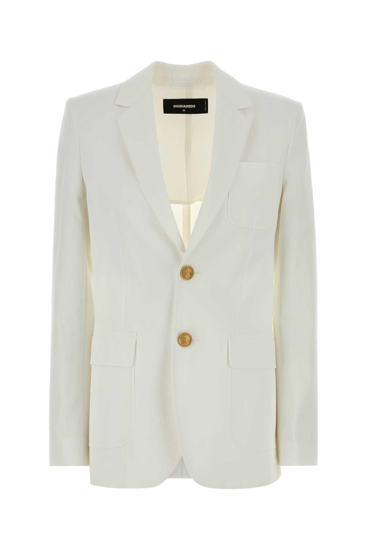 dsquared2 white cotton blazer