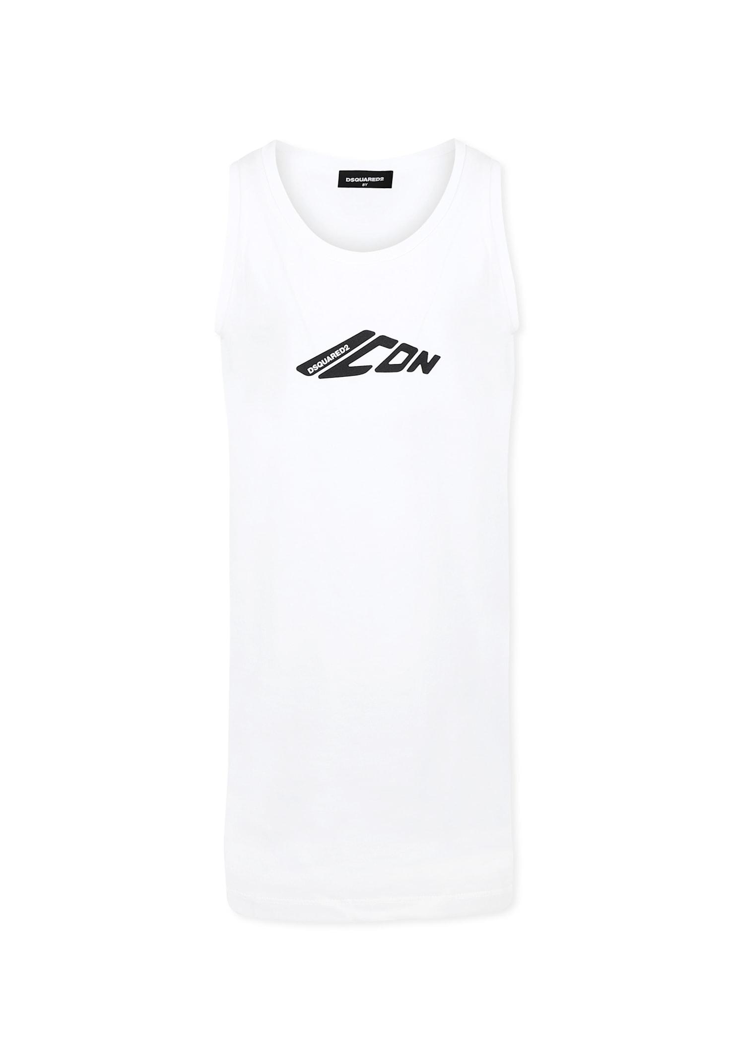 dsquared2 white cover-up for girl with logo