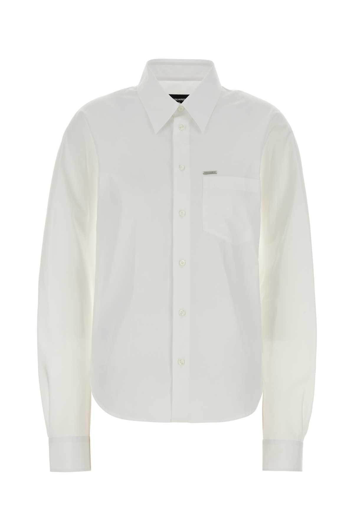 dsquared2 white poplin shirt