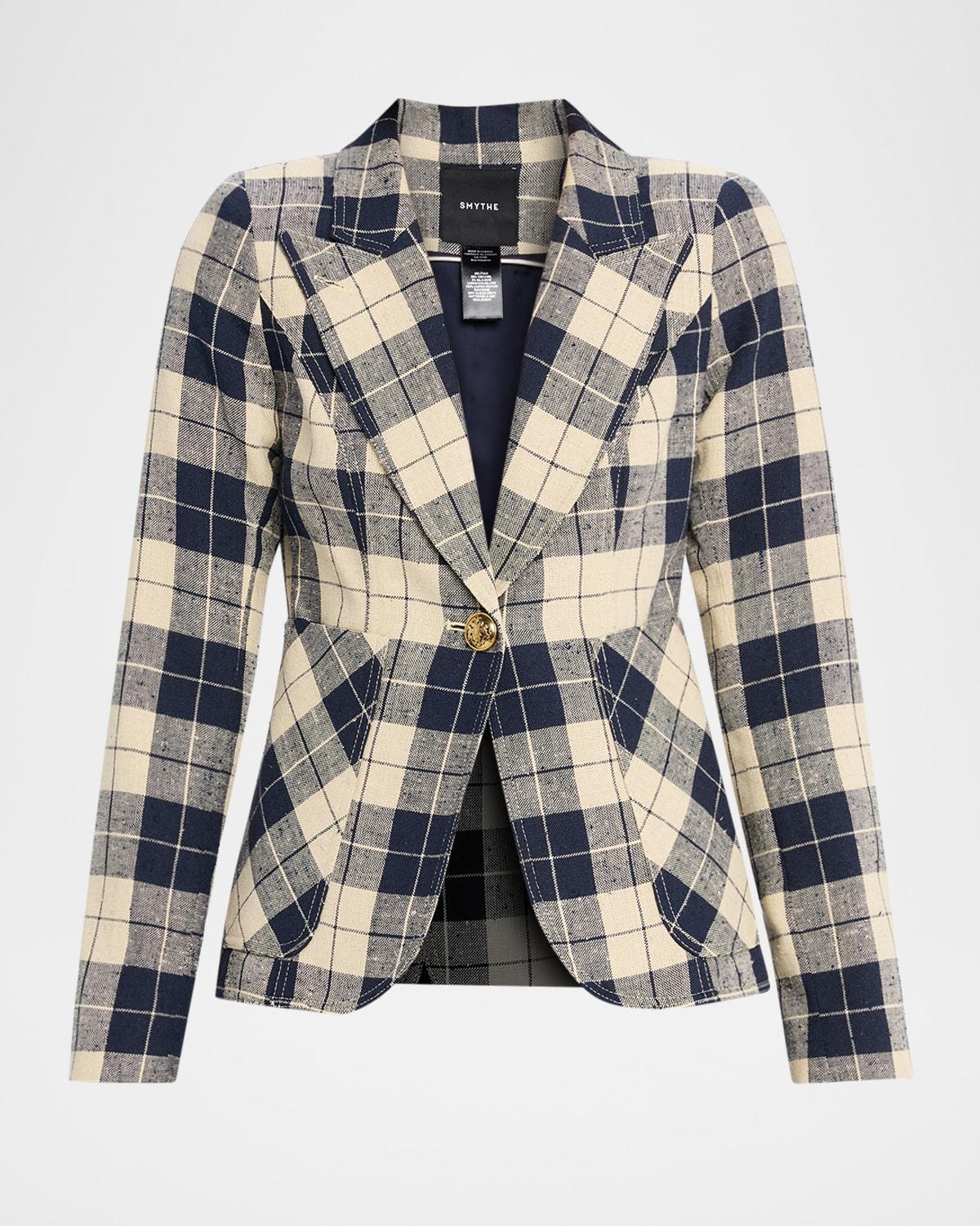 duchess plaid patch pocket blazer