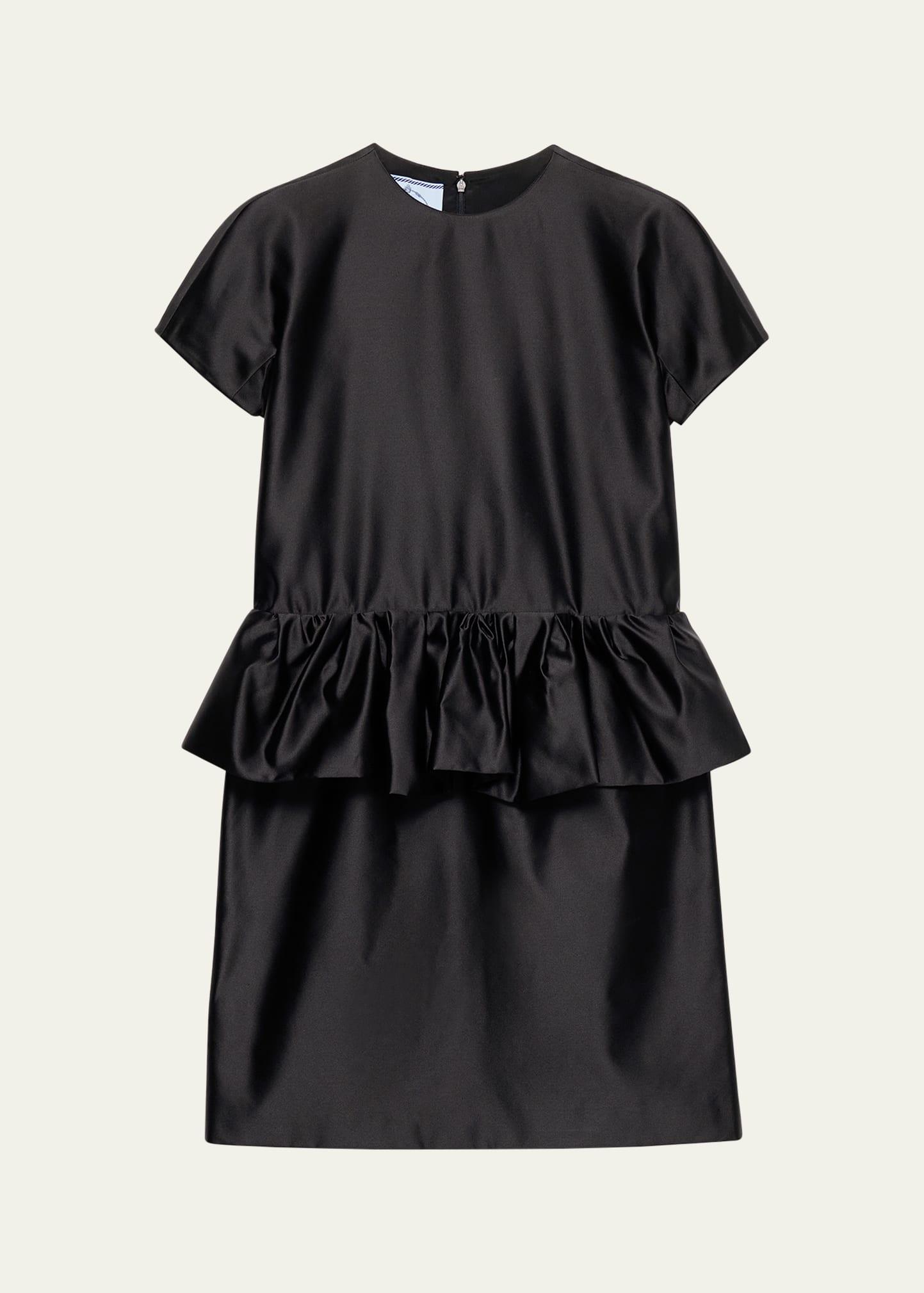 duchesse silk peplum mini dress