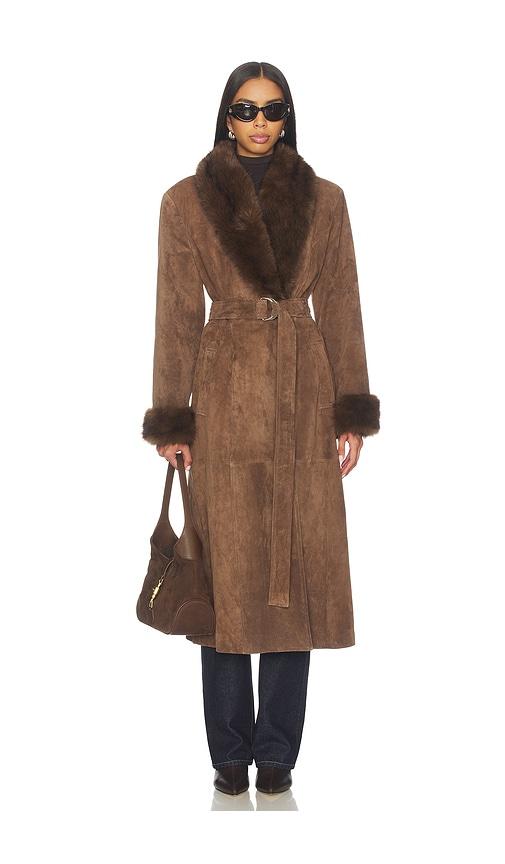 ducie dapne coat in brown.