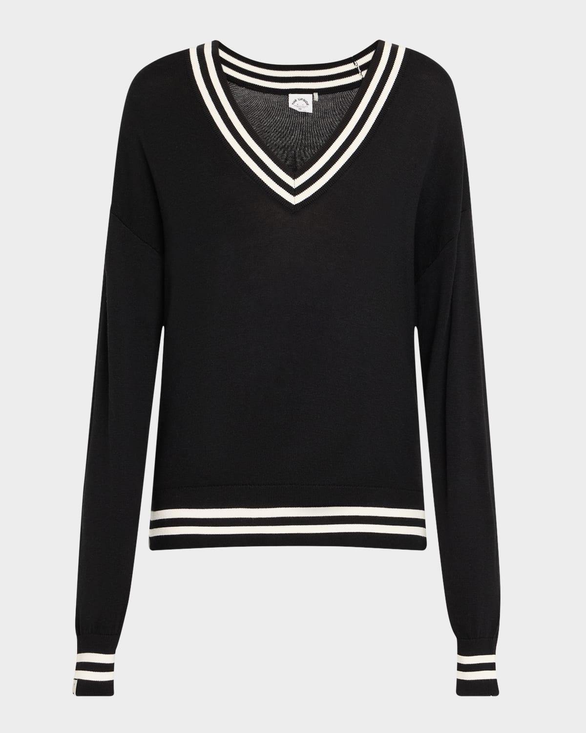 duet v-neck knit sweater