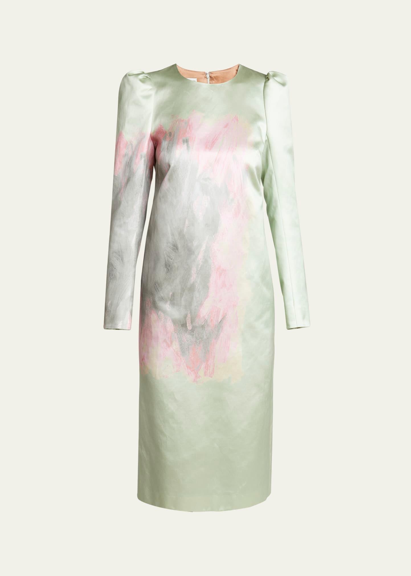 duffy paint stroke print sheath dress