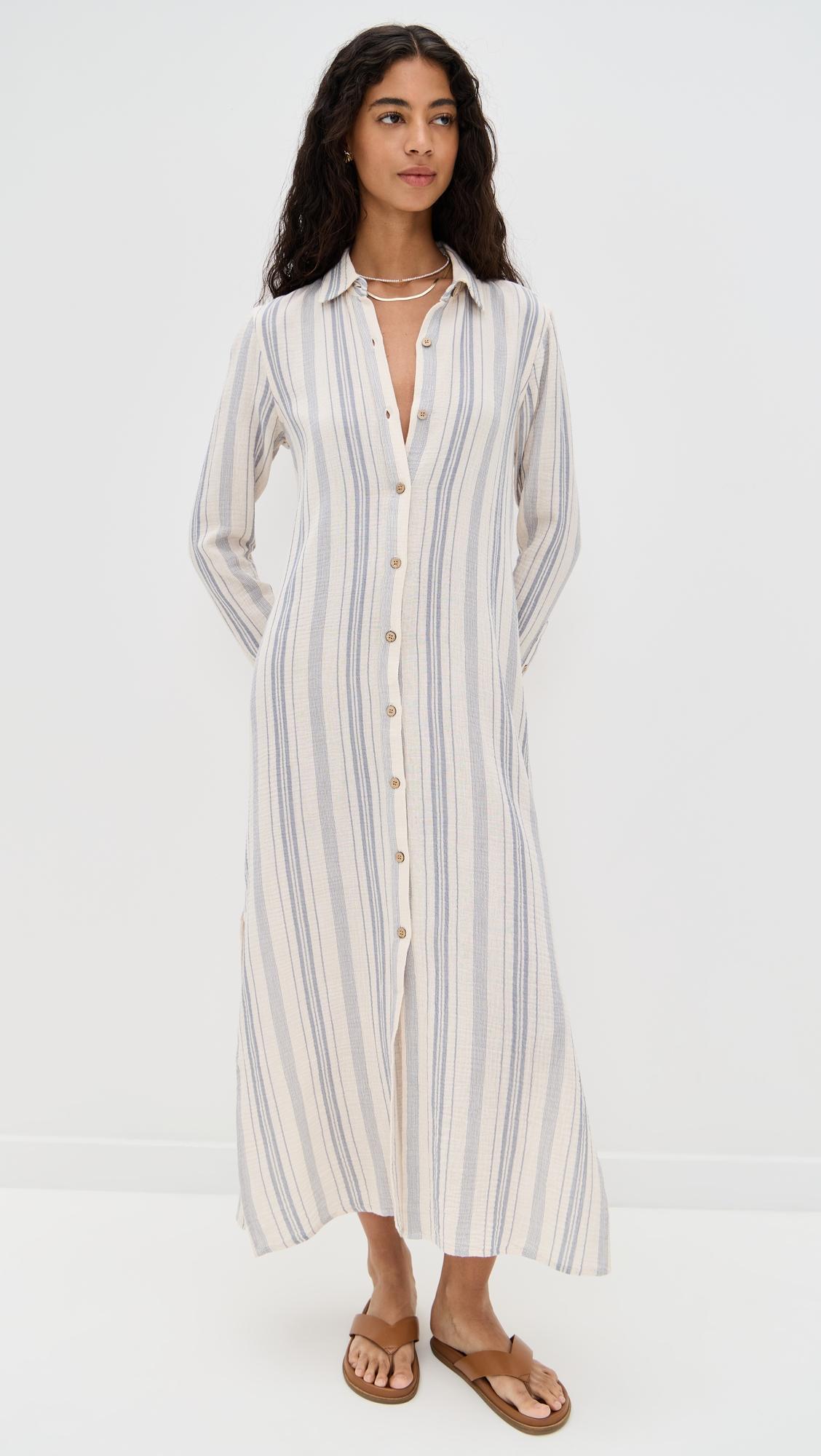 dune cotton gauze isla shirtdress
