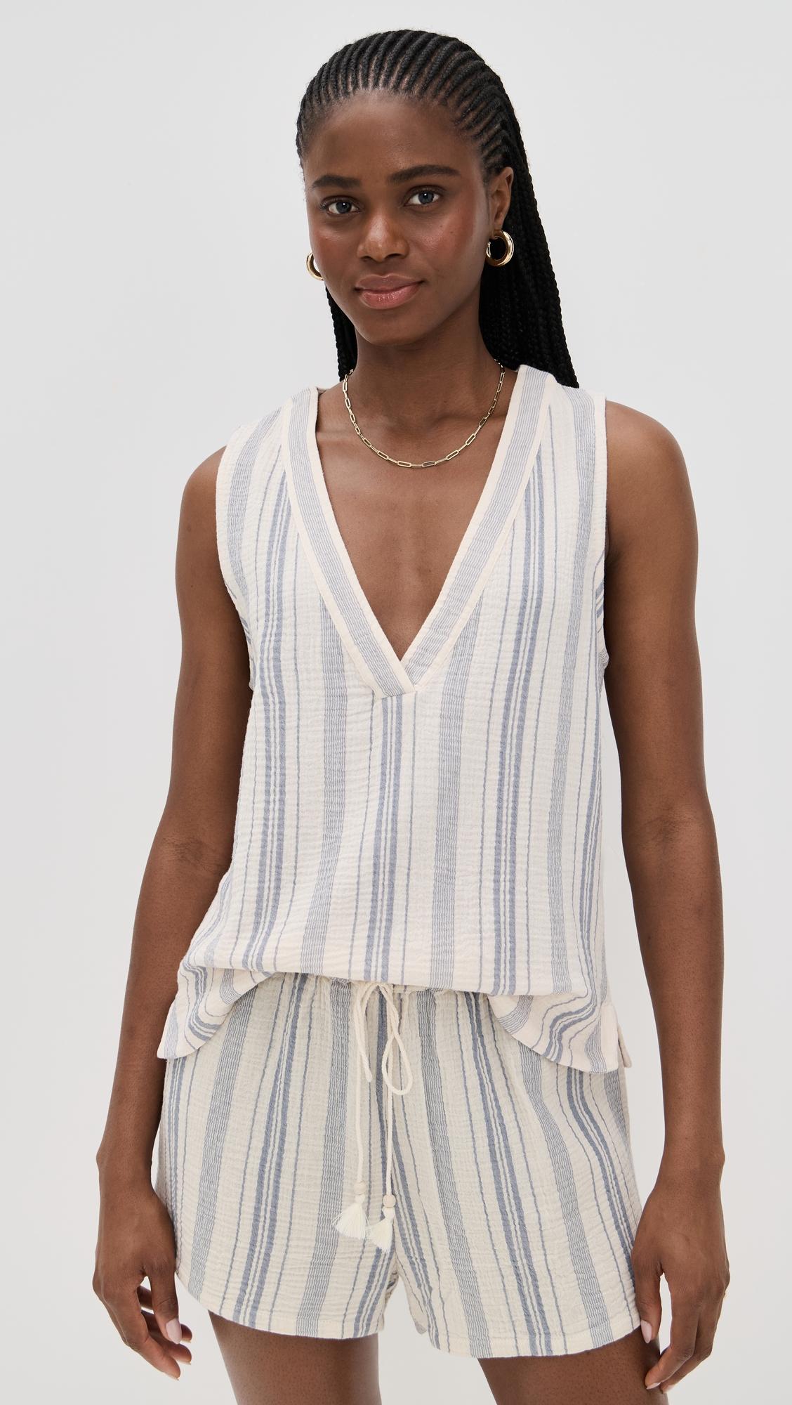 dune cotton gauze popover top