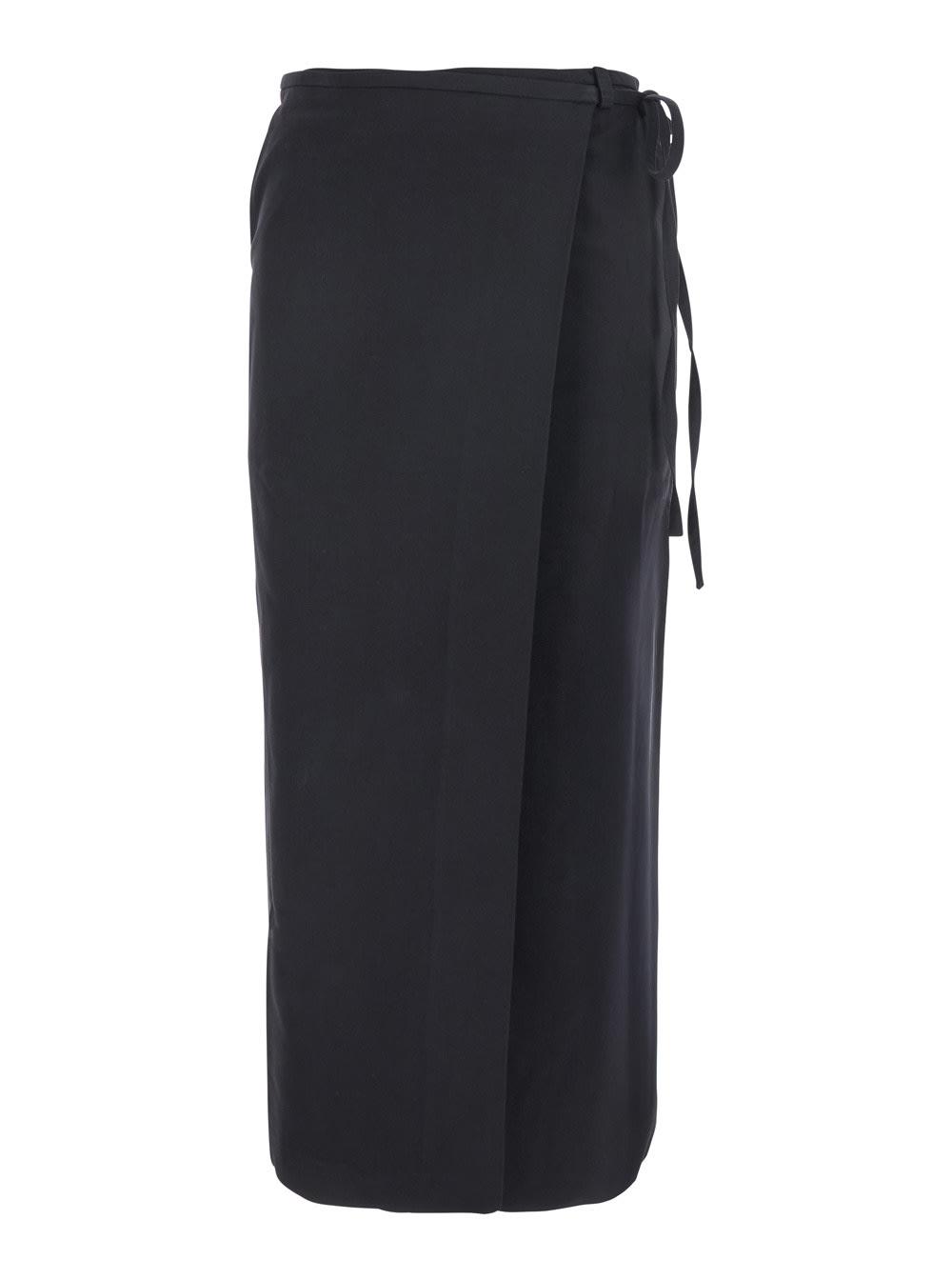 dunst black skirt with side closure with laces in fabric woman