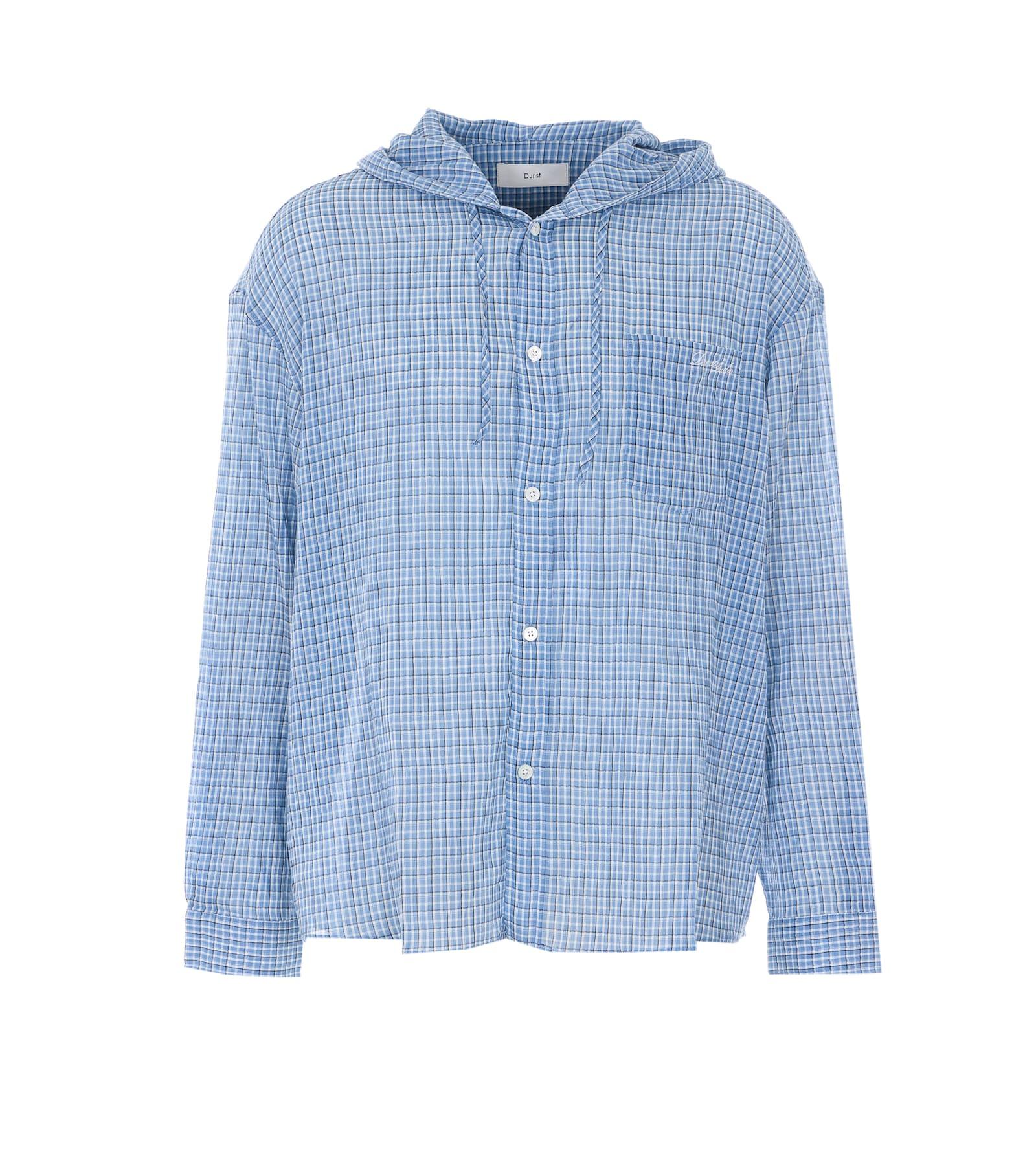 dunst check hooded shirt