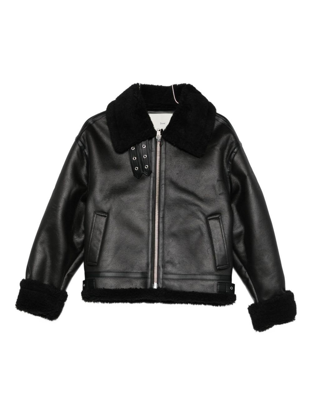 dunst faux leather shearling jacket