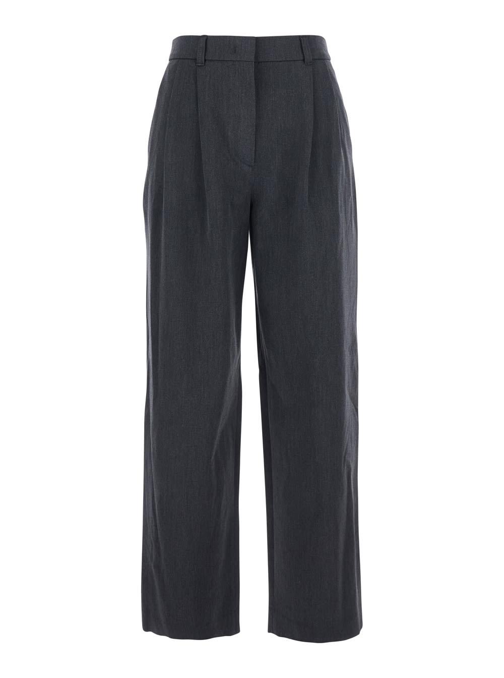 dunst grey tailored trousers with front pleats in fabric woman