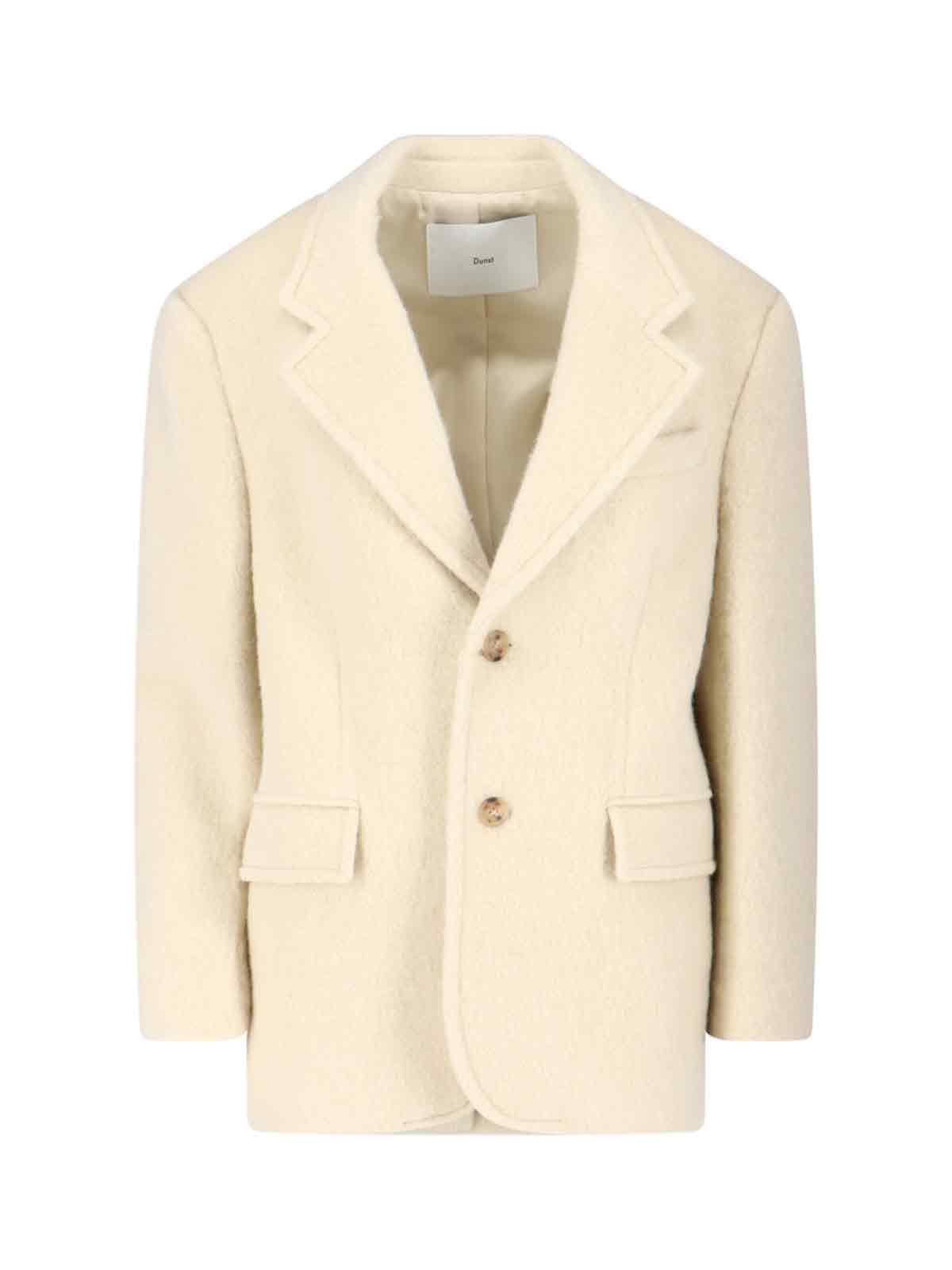 dunst single-breasted wool blend blazer