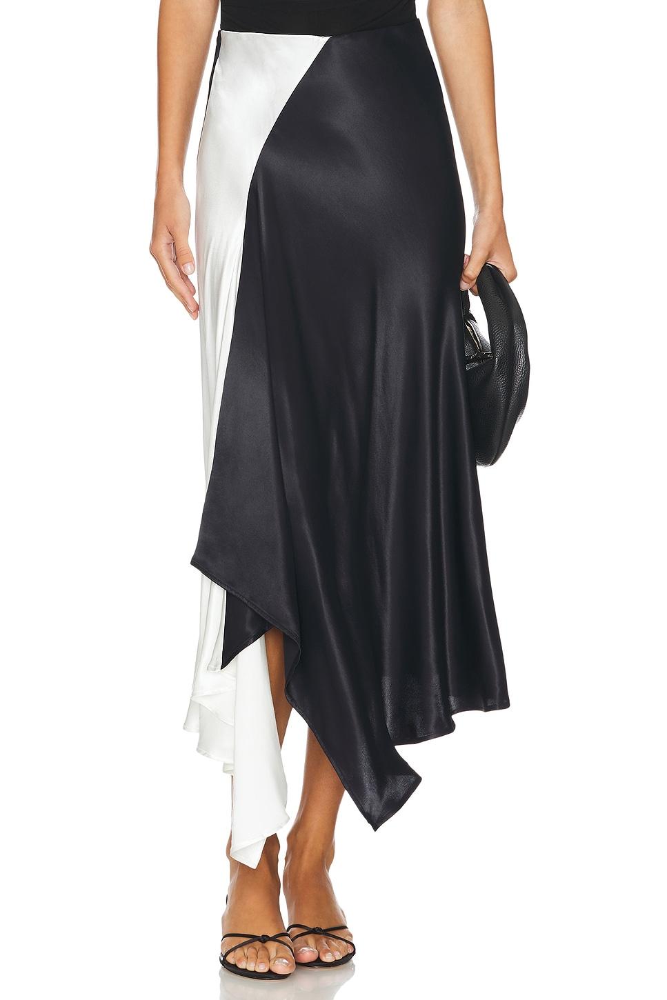 duo color flounce slip skirt