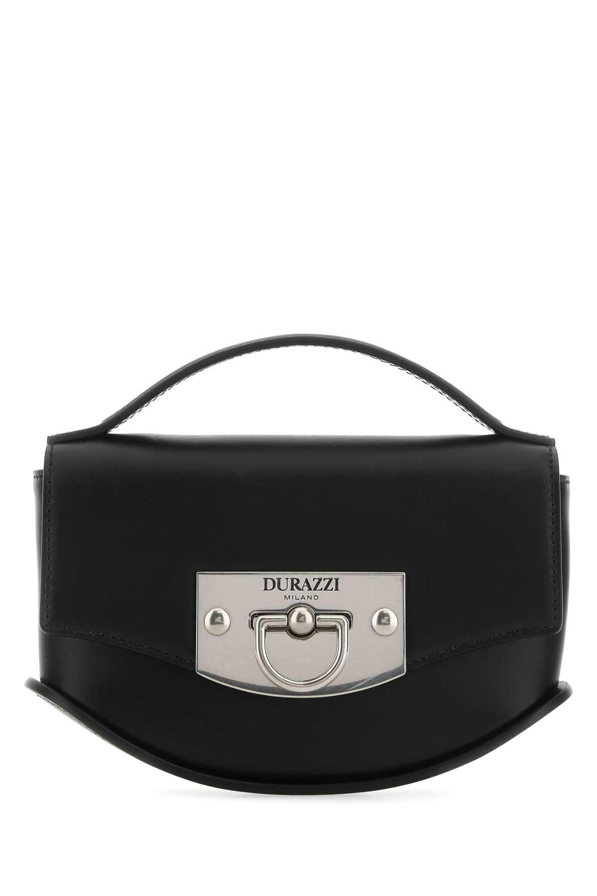 durazzi milano black leather mini swing handbag