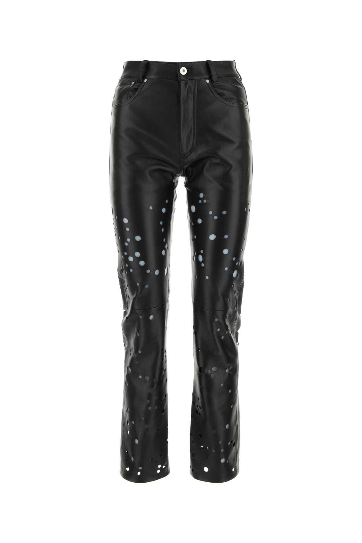 durazzi milano black leather pant