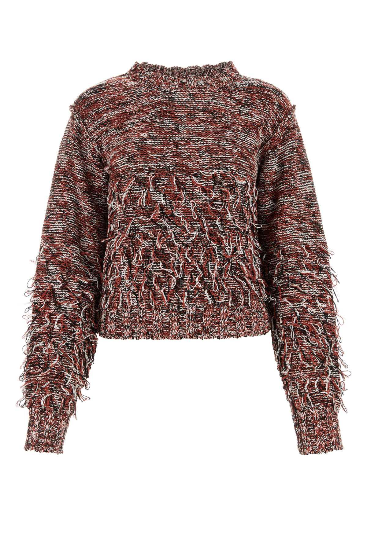 durazzi milano embroidered cotton blend sweater