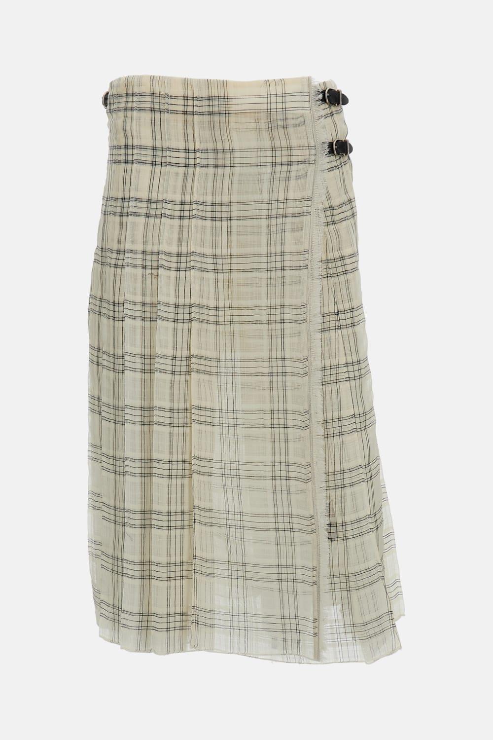 durazzi milano midi checked kilt skirt