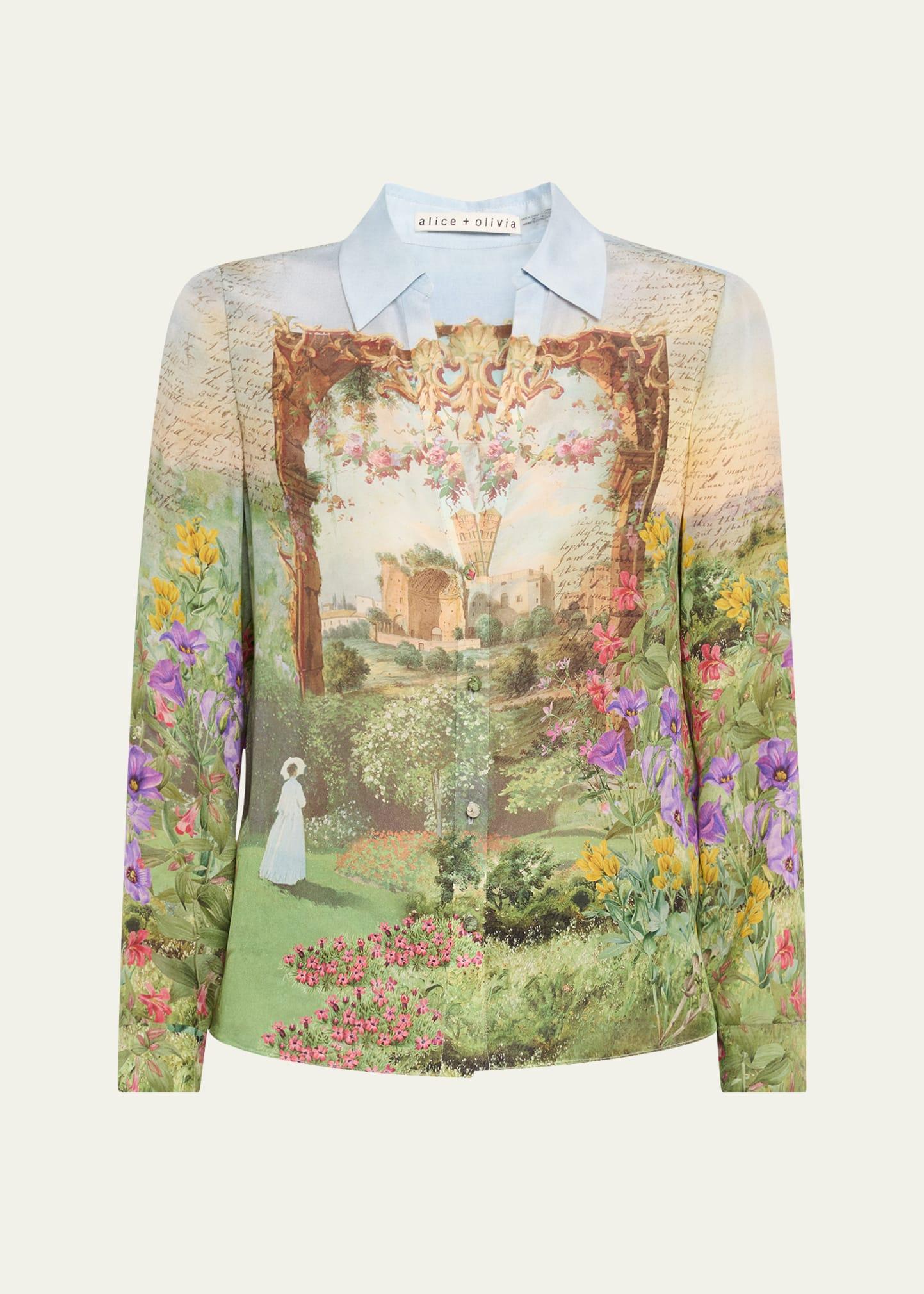 dusk to dawn eloise button-front blouse