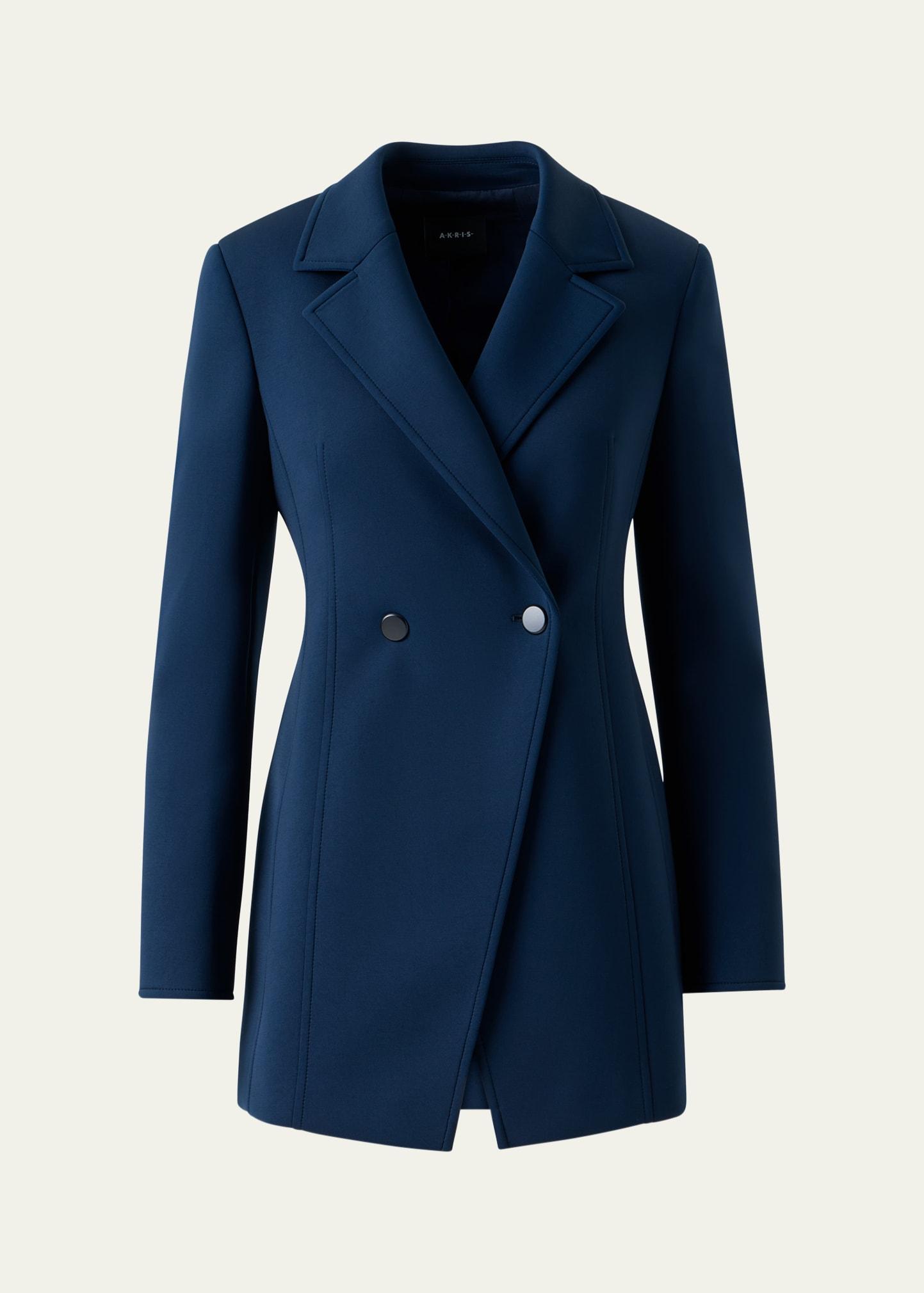 duska techno neoprene double-breasted jacket