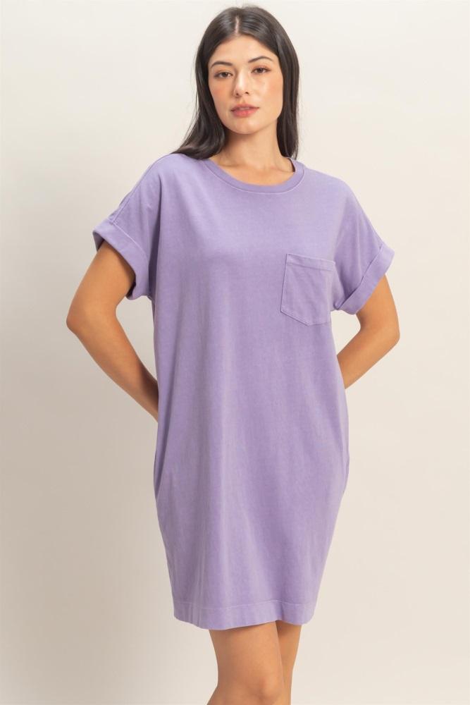 dusty purple t-shirt mini dress