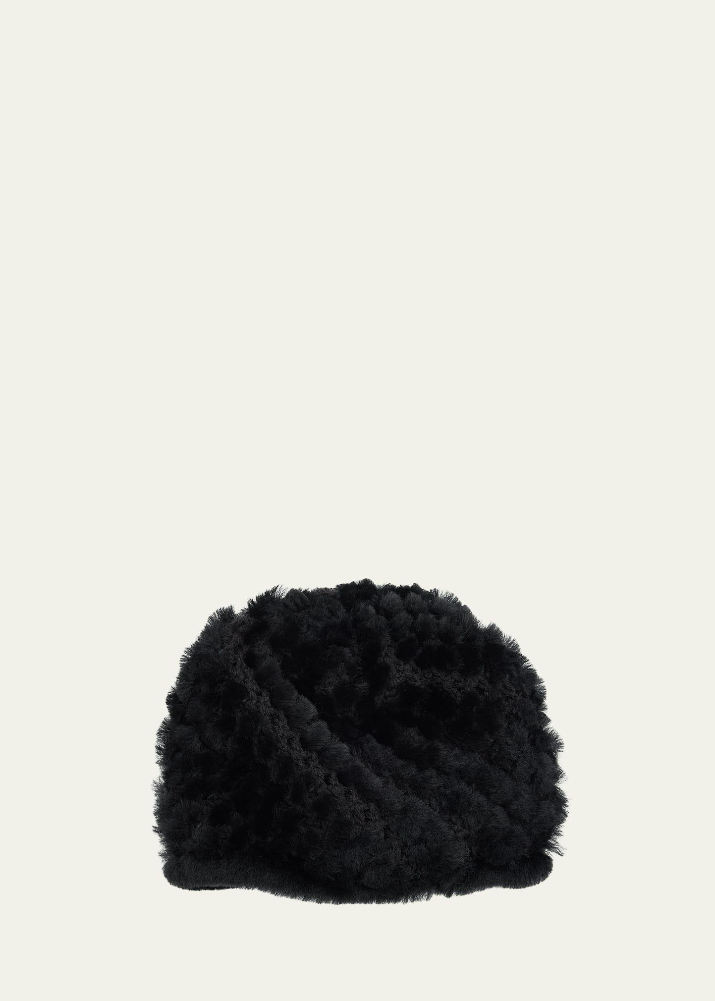 dyed shearling skully hat