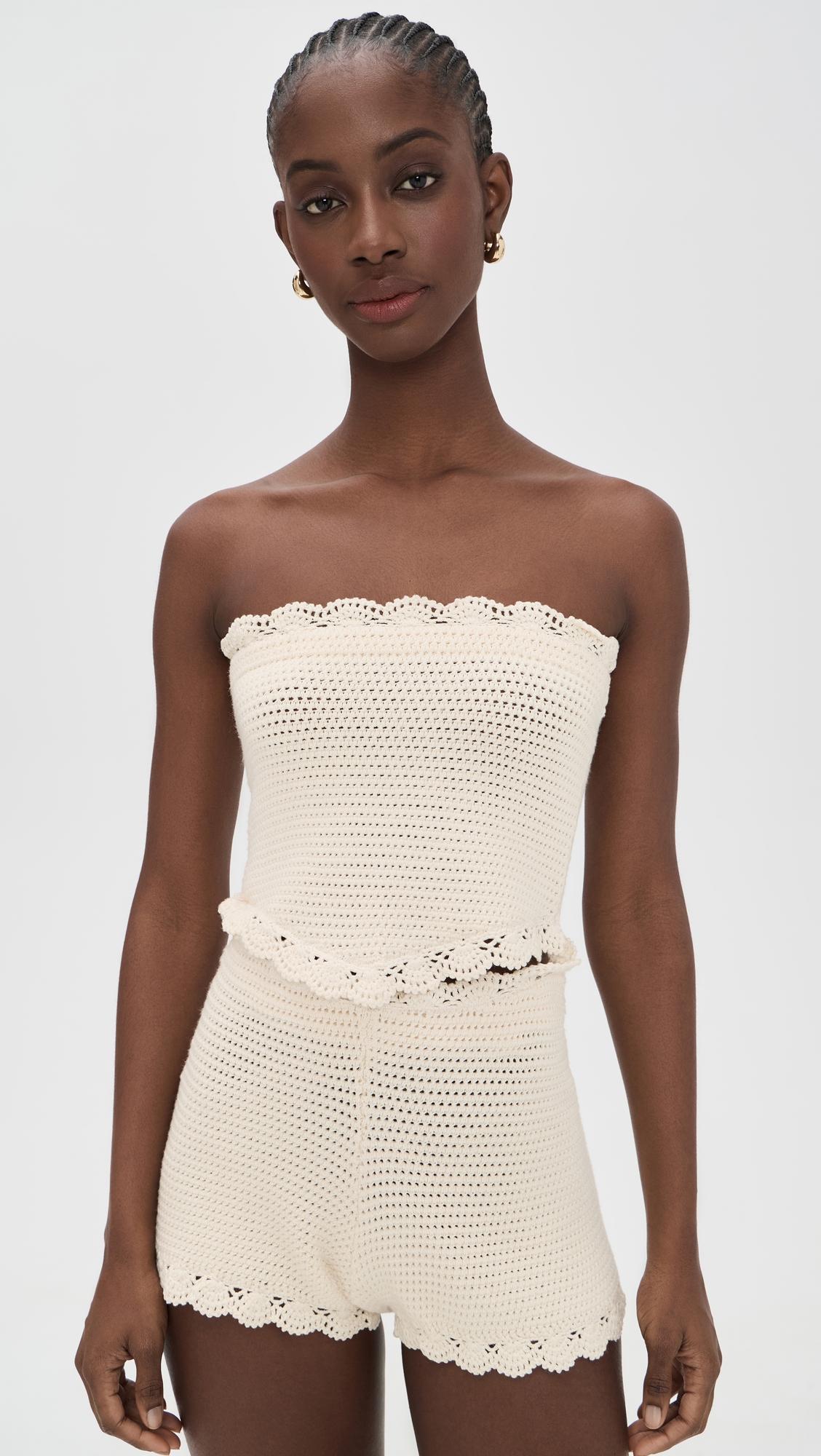 dylan crochet strapless top