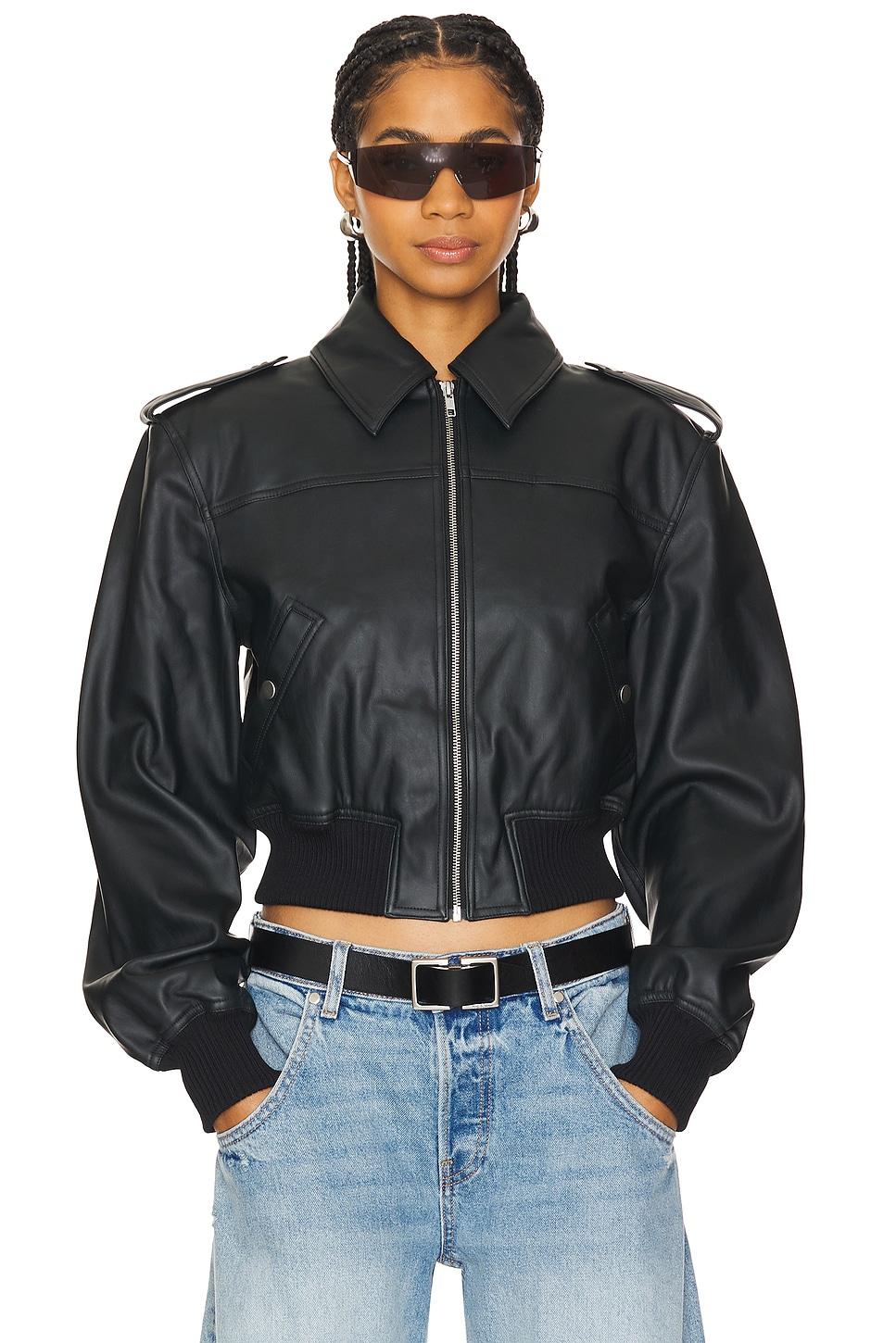 dylan faux leather bomber jacket
