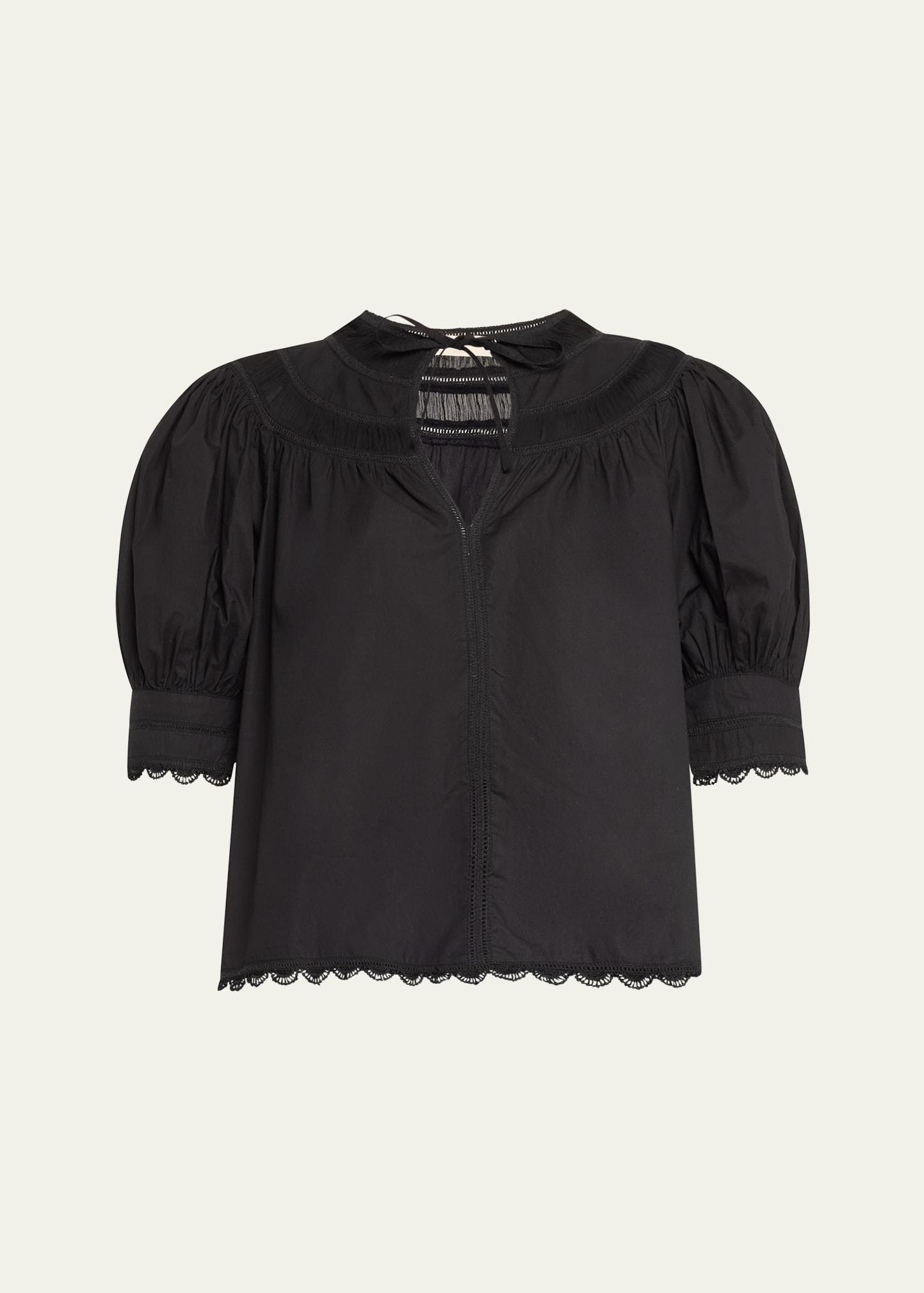 dylan lace-inset cotton top