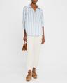 dylan striped raglan-sleeve cotton shirt