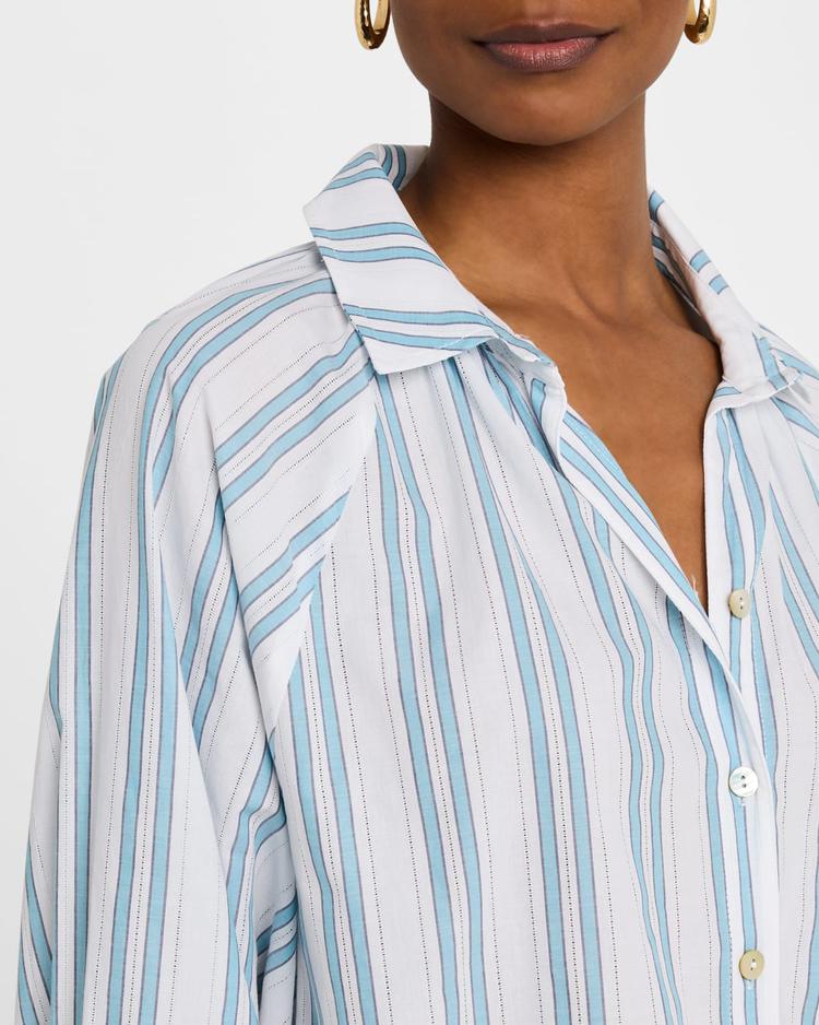 dylan striped raglan-sleeve cotton shirt
