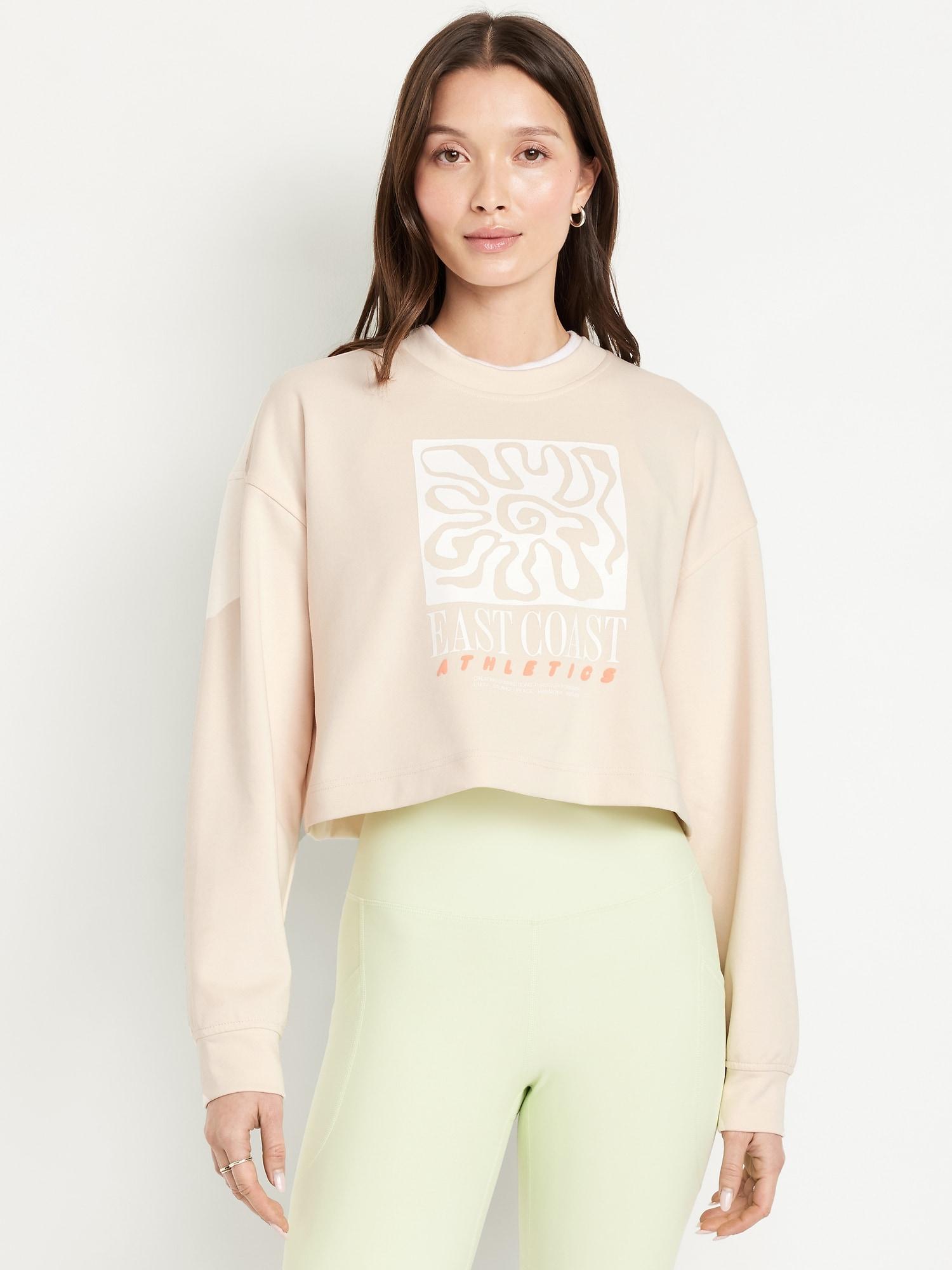 dynamic fleece oversized crop sweatshirt