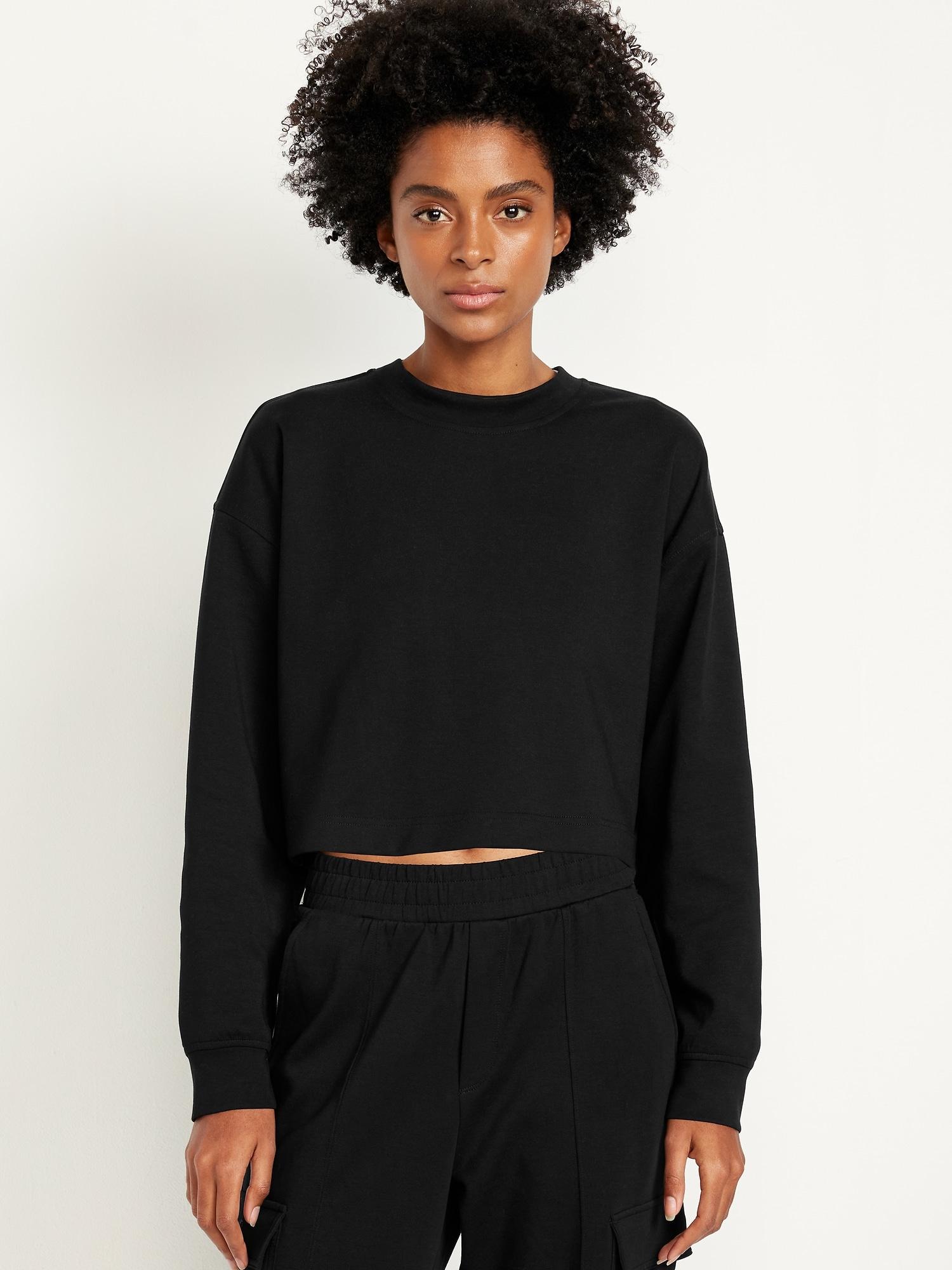 dynamic fleece oversized crop sweatshirt